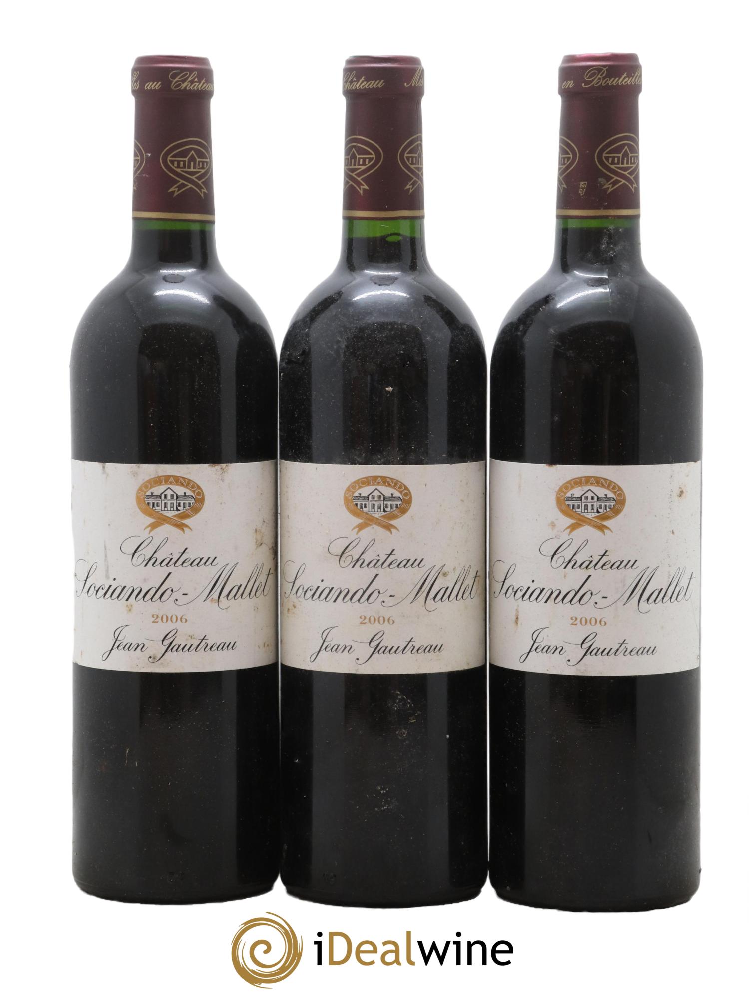 Château Sociando Mallet 2006 - Lot de 3 bouteilles - 0