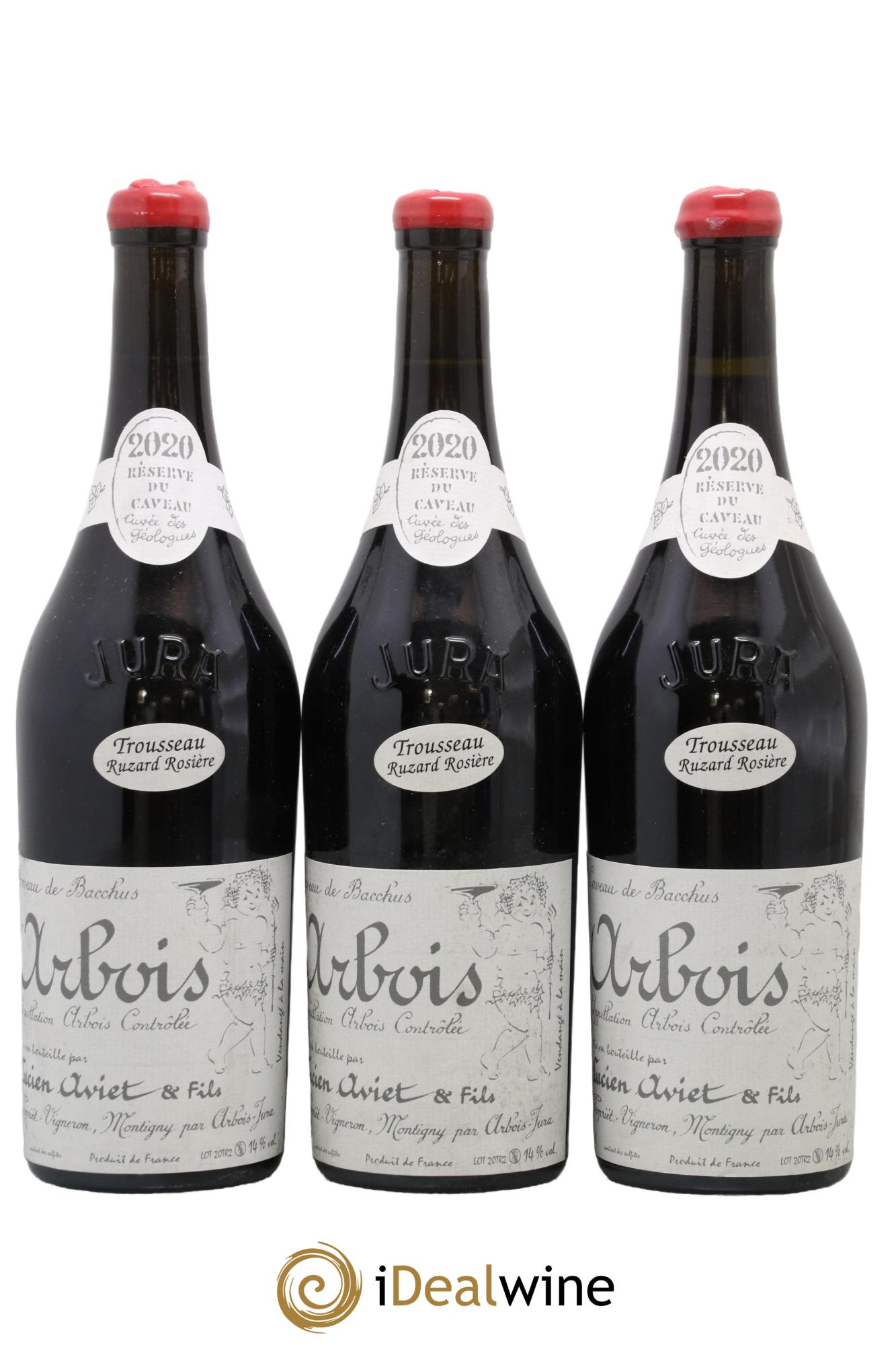 Arbois Trousseau Ruzard Rosière Cuvée des Géologues Lucien Aviet (Domaine) 2020 - Lot of 3 bottles - 0