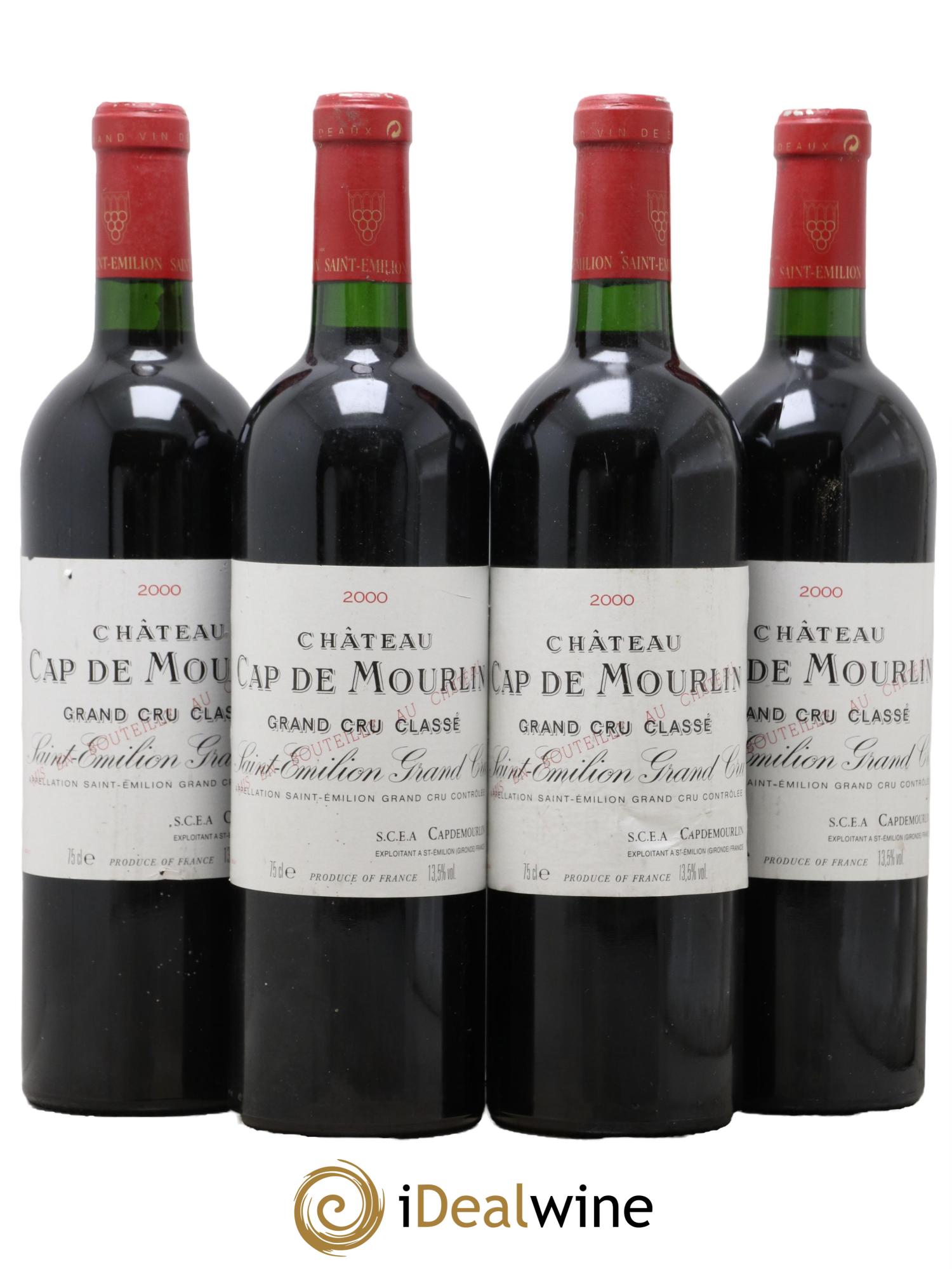 Château Cap de Mourlin Grand Cru Classé 2000 - Lot of 4 bottles - 0