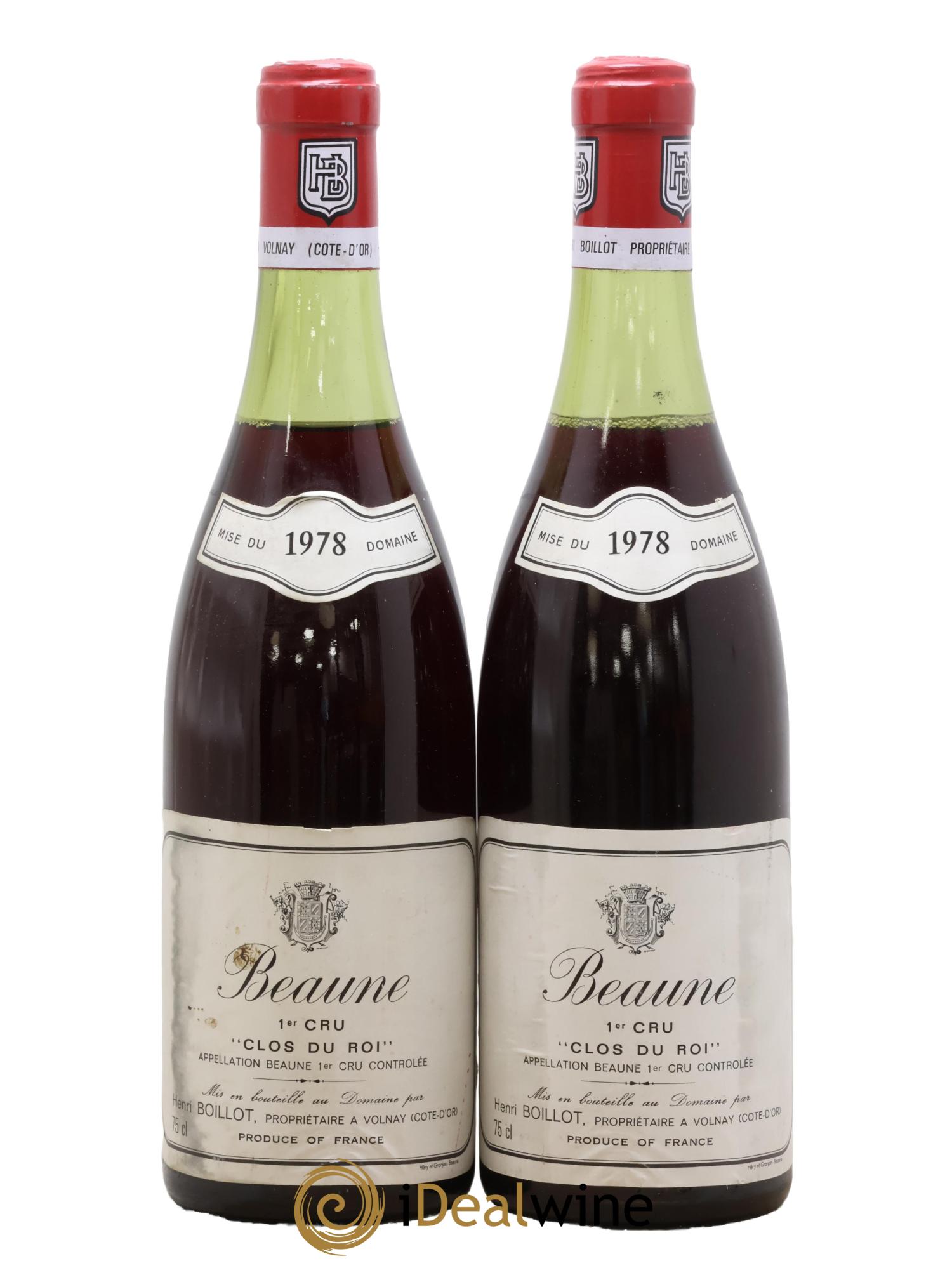 Beaune 1er Cru Clos Du Roi Henri Boillot 1978 - Lot de 2 bouteilles - 0