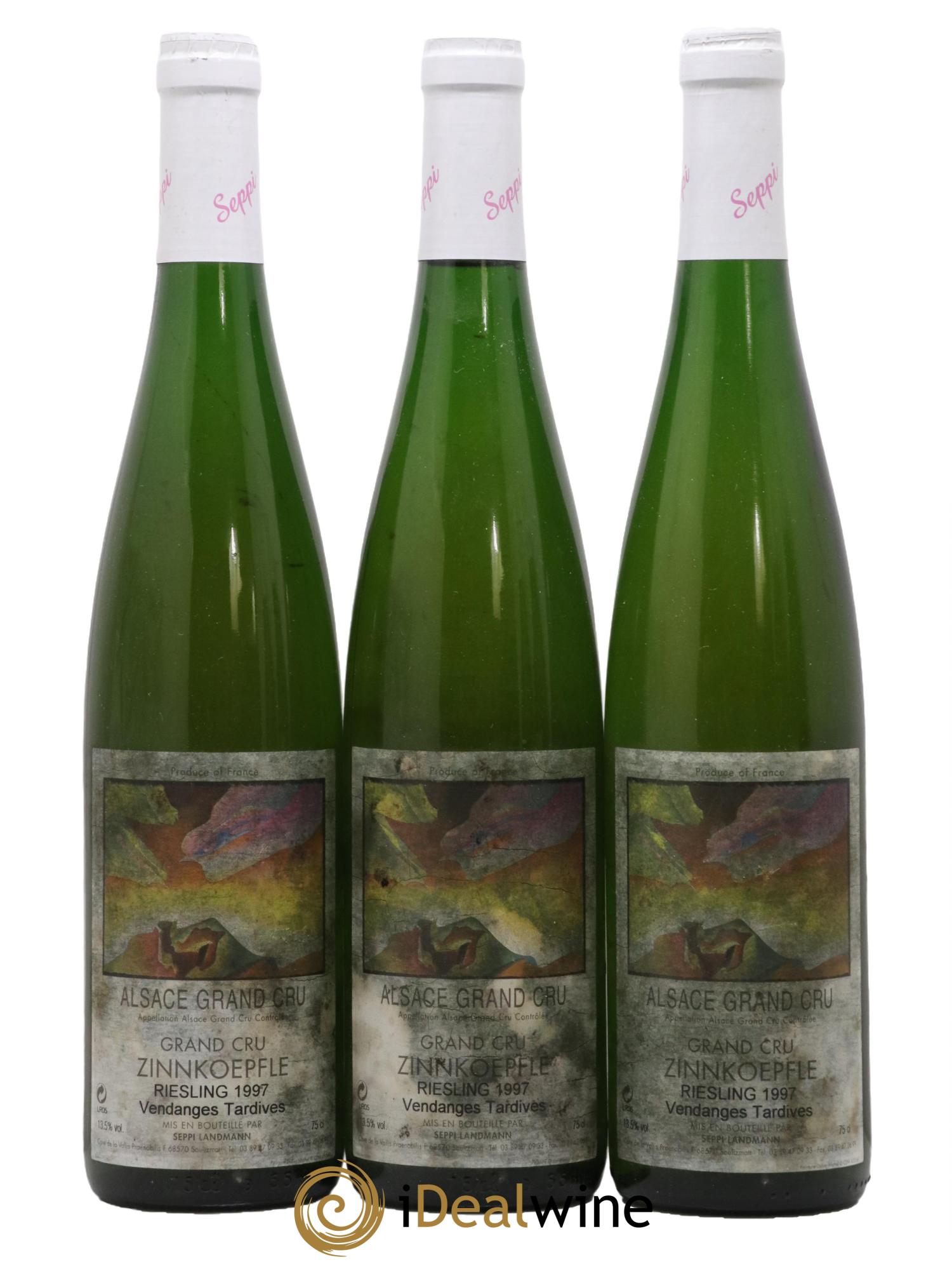 Riesling Vendanges Tardives Zinnkoepfle Seppi Landmann 1997 - Lotto di 3 bottiglie - 0