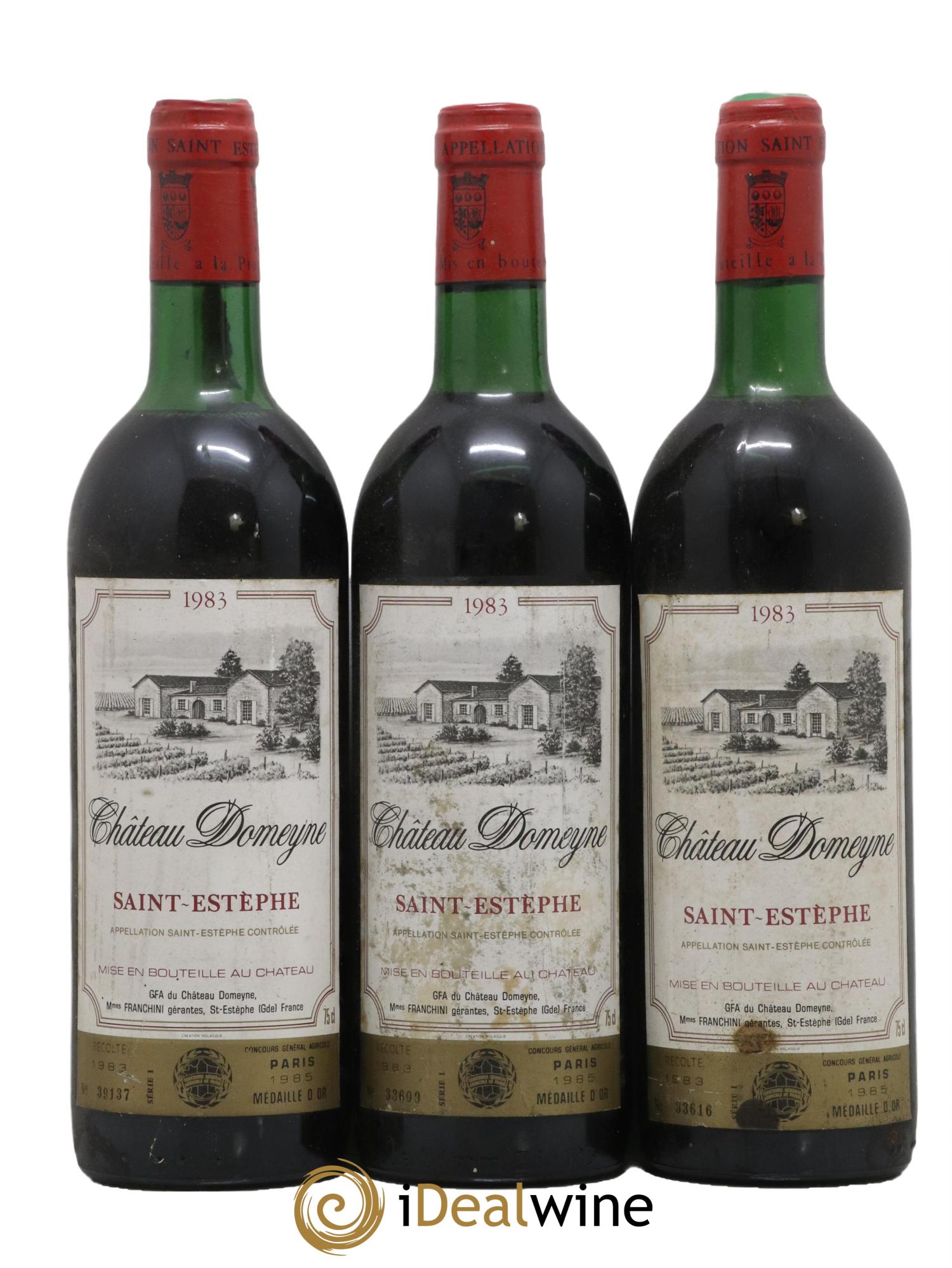 Château Domeyne Cru Bourgeois 1983 - Lot de 3 bouteilles - 0