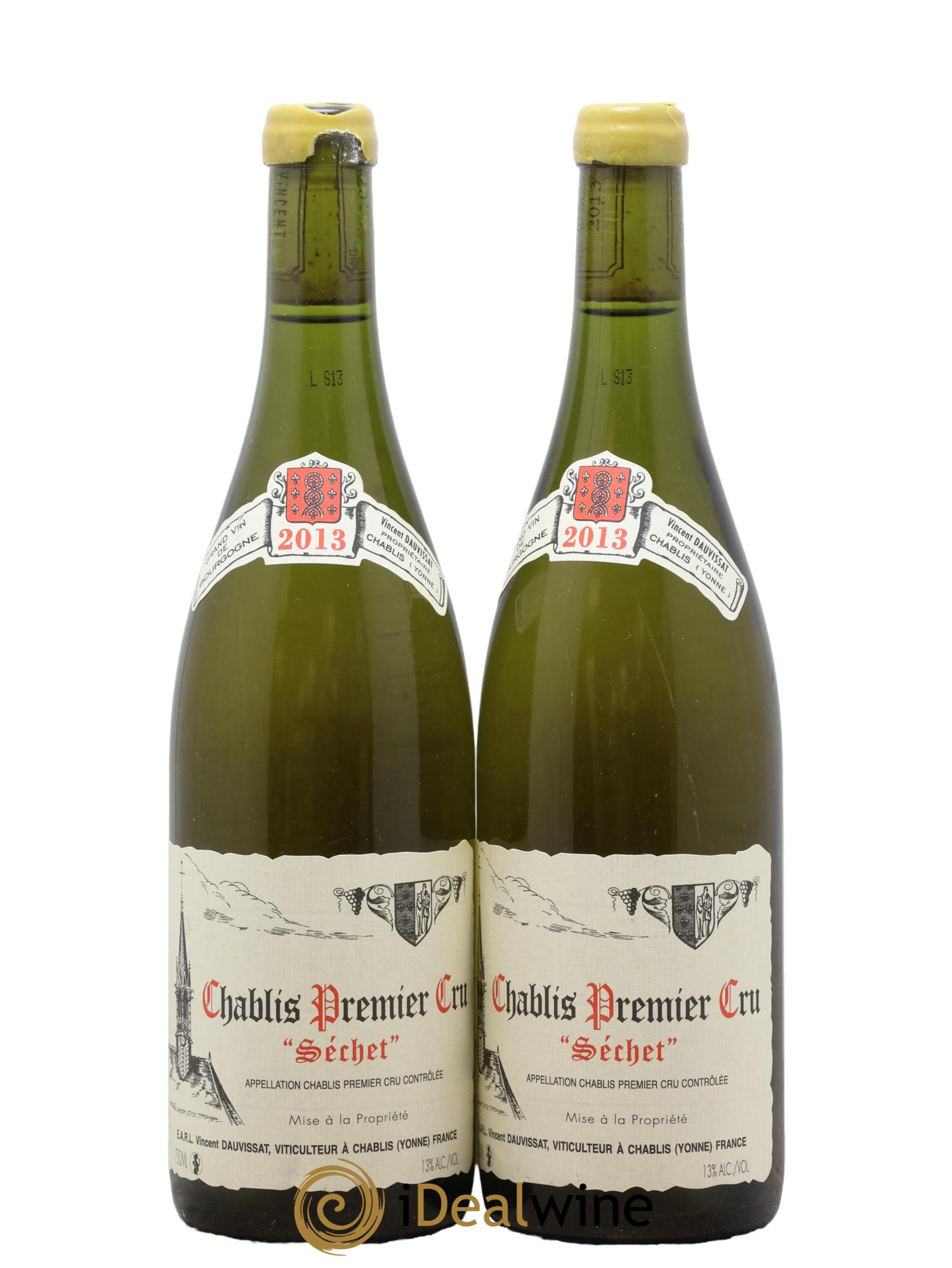 Chablis 1er Cru Séchet Vincent Dauvissat (Domaine) 2013 - Lot of 2 bottles - 0
