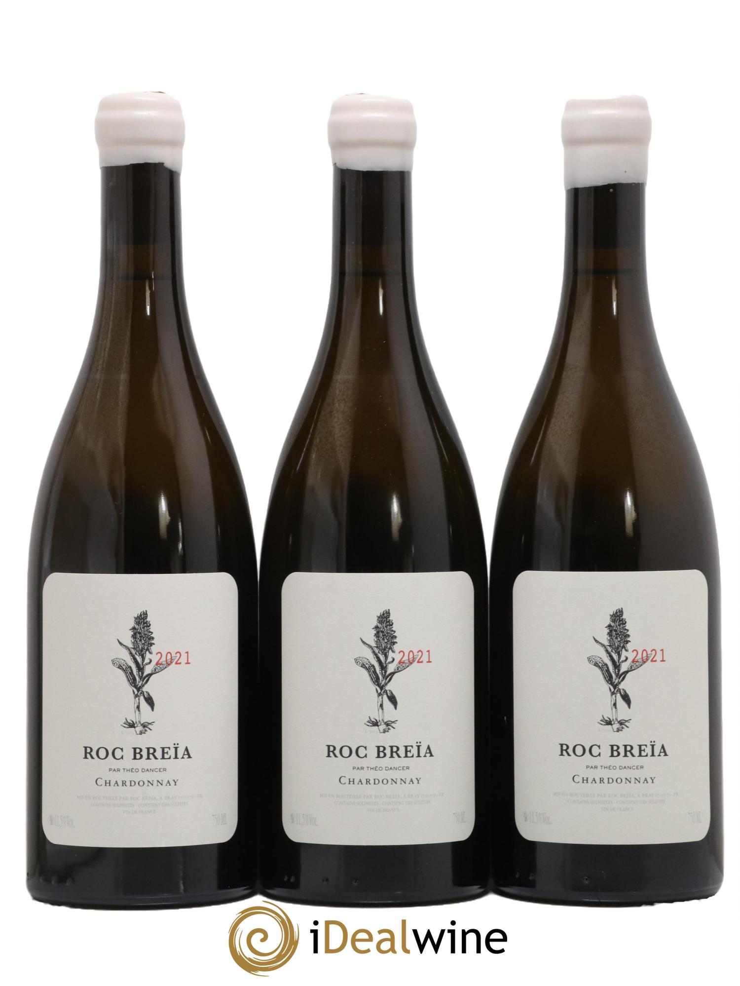 Vin de France Chardonnay Roc Breïa (Théo Dancer) Chardonnay Roc Breia par Theo Dancer 2021 - Lot de 3 bouteilles - 0