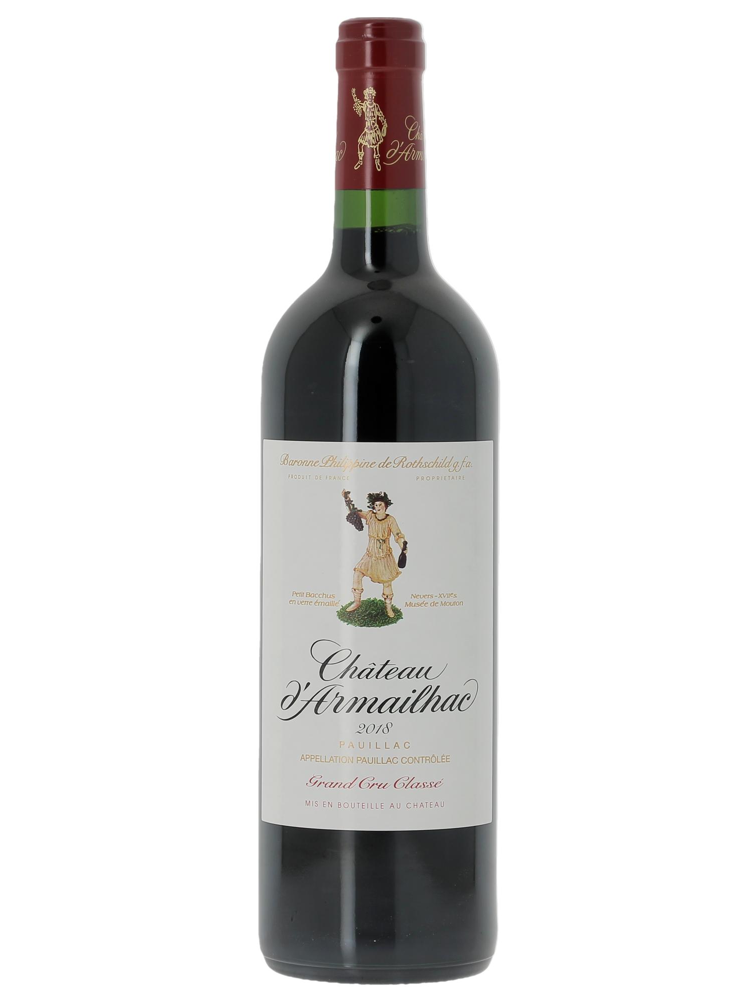 Château d' Armailhac - Mouton Baron(ne) Philippe 5ème Grand Cru Classé (Original-holzkiste ab 6 Fl.) 2018 - Posten von 1 Flasche - 0