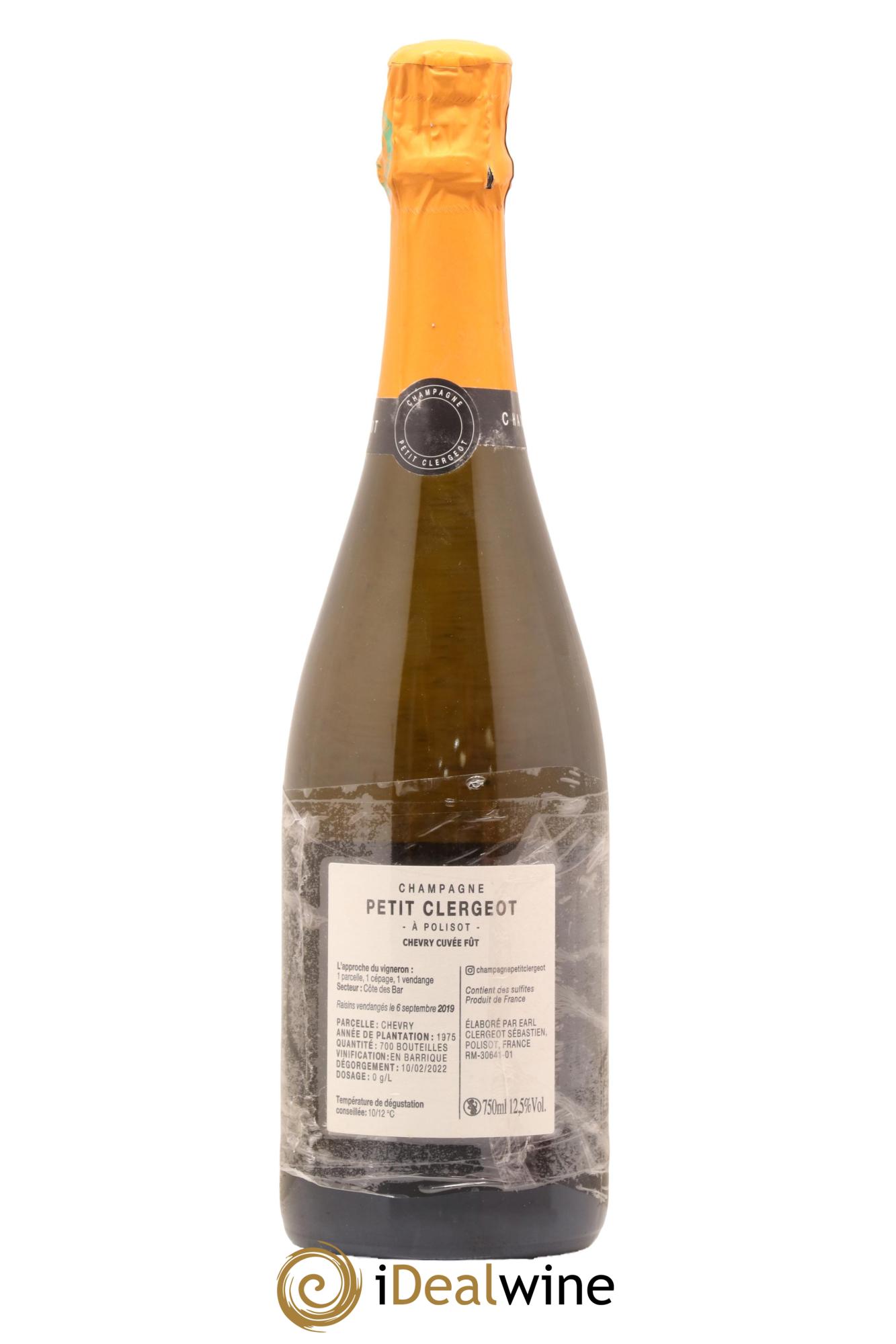 Champagne Cuvée Fut Chevry Petit Clergeot - Lot de 1 bouteille - 1