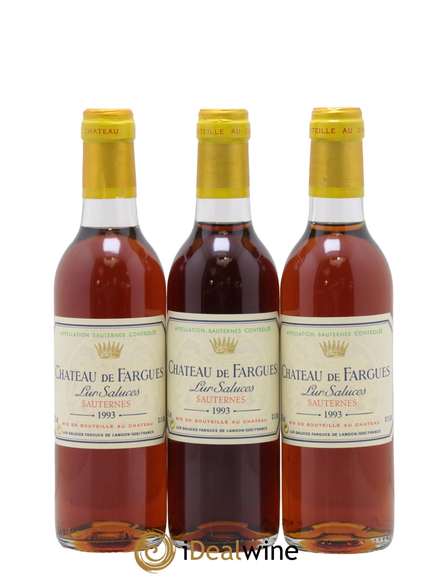Château de Fargues 1993 - Posten von 3 Demi-Flaschen - 0