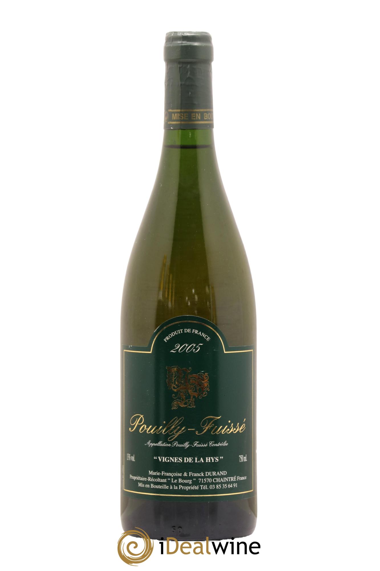 Pouilly-Fuissé Vignes de la Hys Durand 2005 - Lot de 1 bouteille - 0