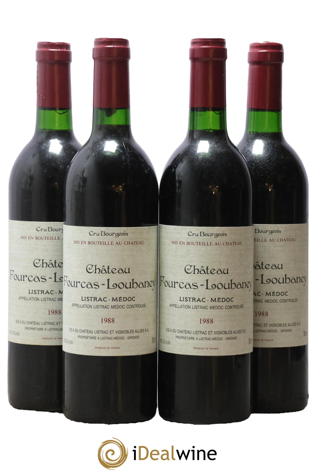 Château Fourcas Loubaney Cru Bourgeois 1988 - Posten von 4 Flaschen - 0