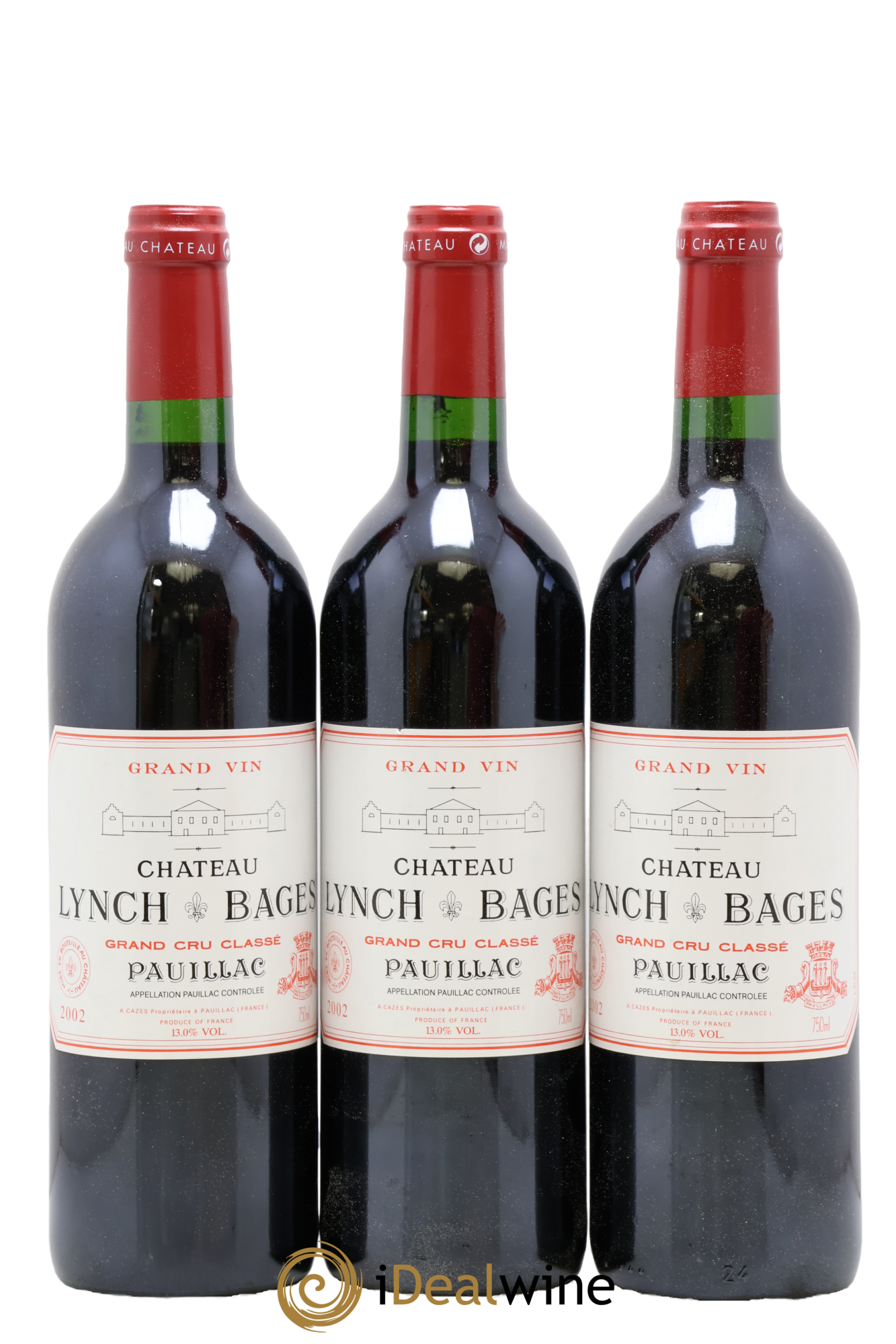 Château Lynch Bages 5ème Grand Cru Classé 2002 - Lot de 3 bouteilles - 0