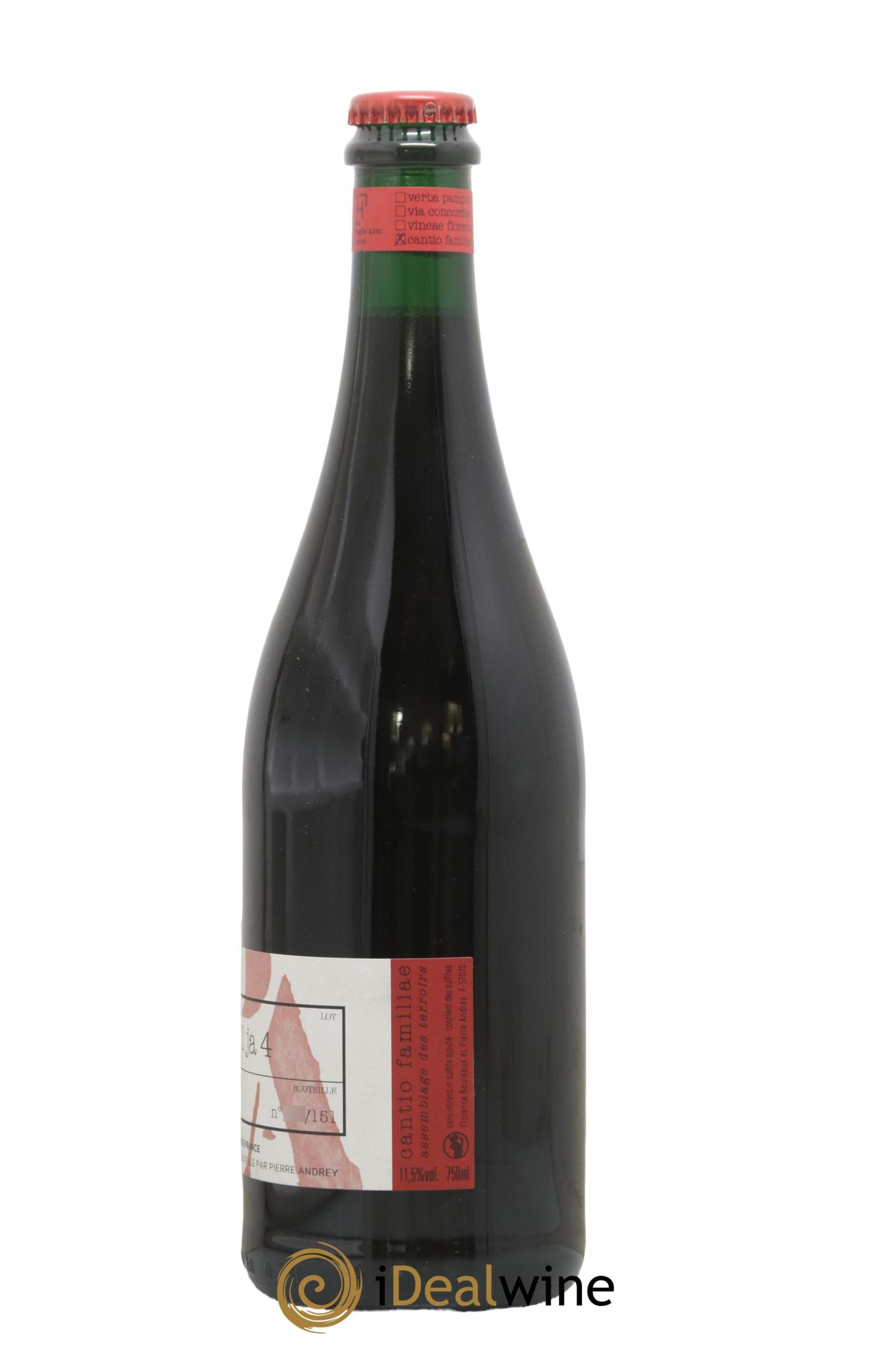 Vin de France Cantio Familiae Pinot Noir Gamay Florence Bouleaux et Pierre Andrey 2021 - Lot de 1 bouteille - 1