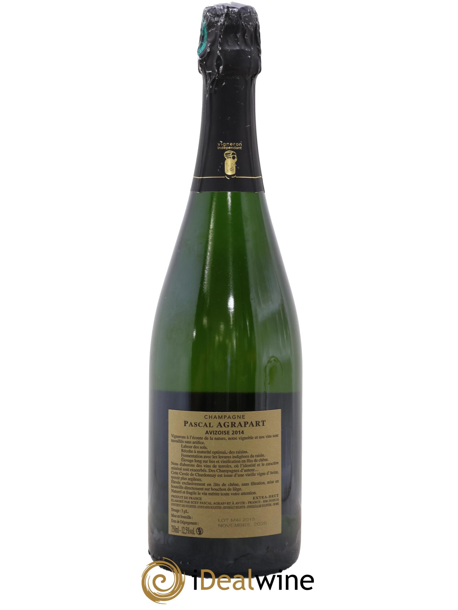 Avizoise Blanc de Blancs Extra-Brut Agrapart & Fils 2014 - Lot de 1 bouteille - 1