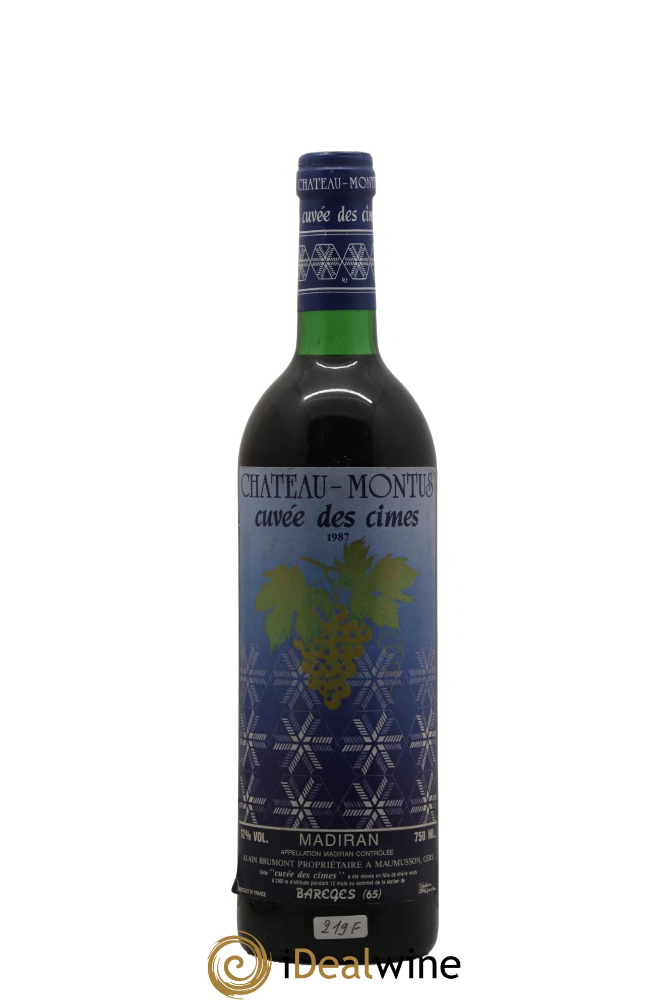 Madiran Cuvée des Cimes Château Montus 1987 - Lot de 1 bouteille - 0
