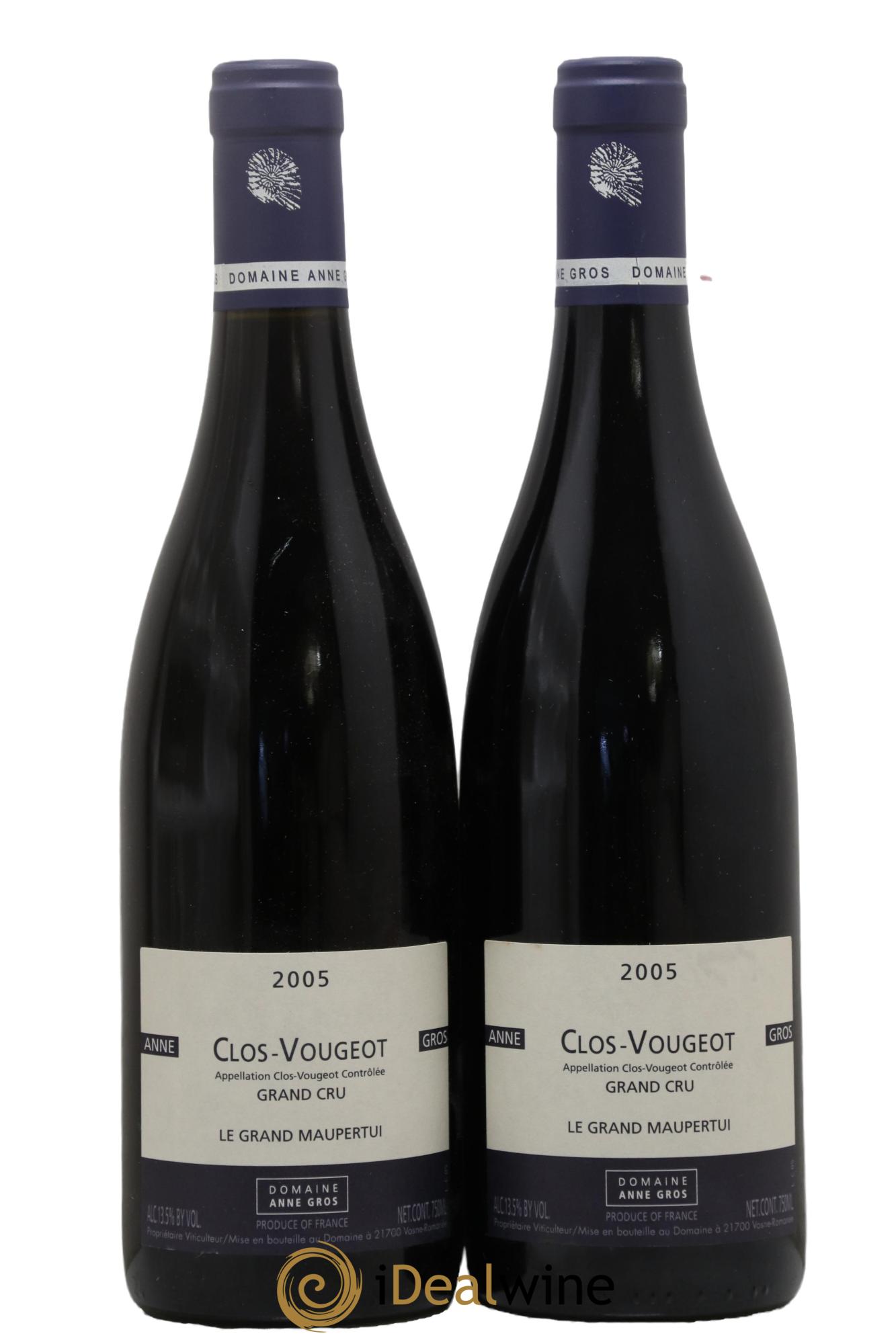 Clos-Vougeot Grand Cru Le Grand Maupertui A.-F. Gros 2005 - Lot de 2 bouteilles - 0