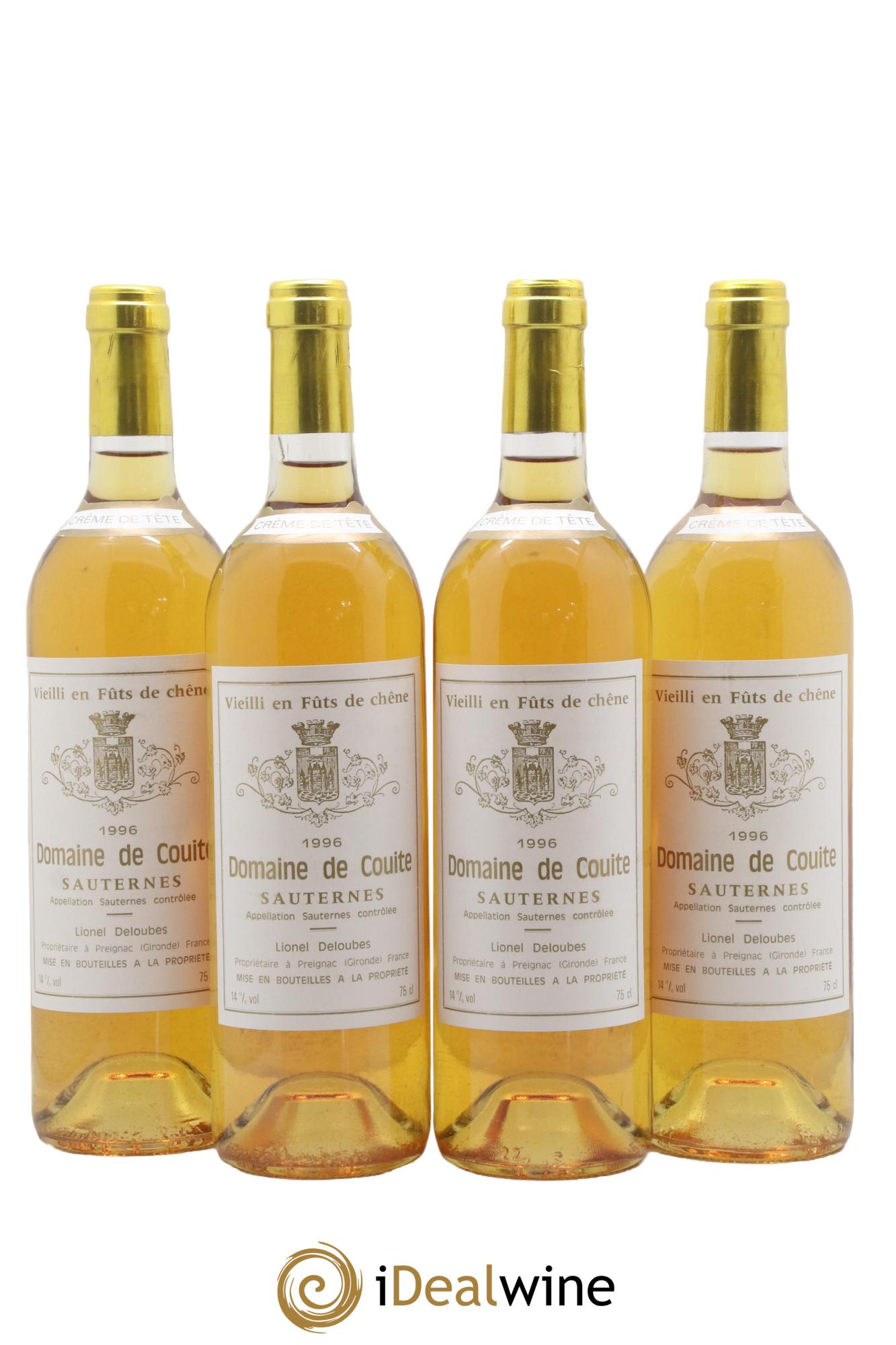 Sauternes Crème de tête Domaine de Couite 1996 - Posten von 4 Flaschen - 0