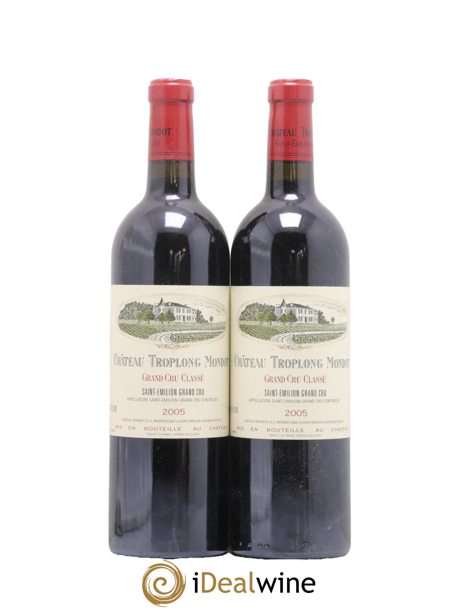 Château Troplong Mondot 1er Grand Cru Classé B 2005 - Lot de 2 bouteilles - 0