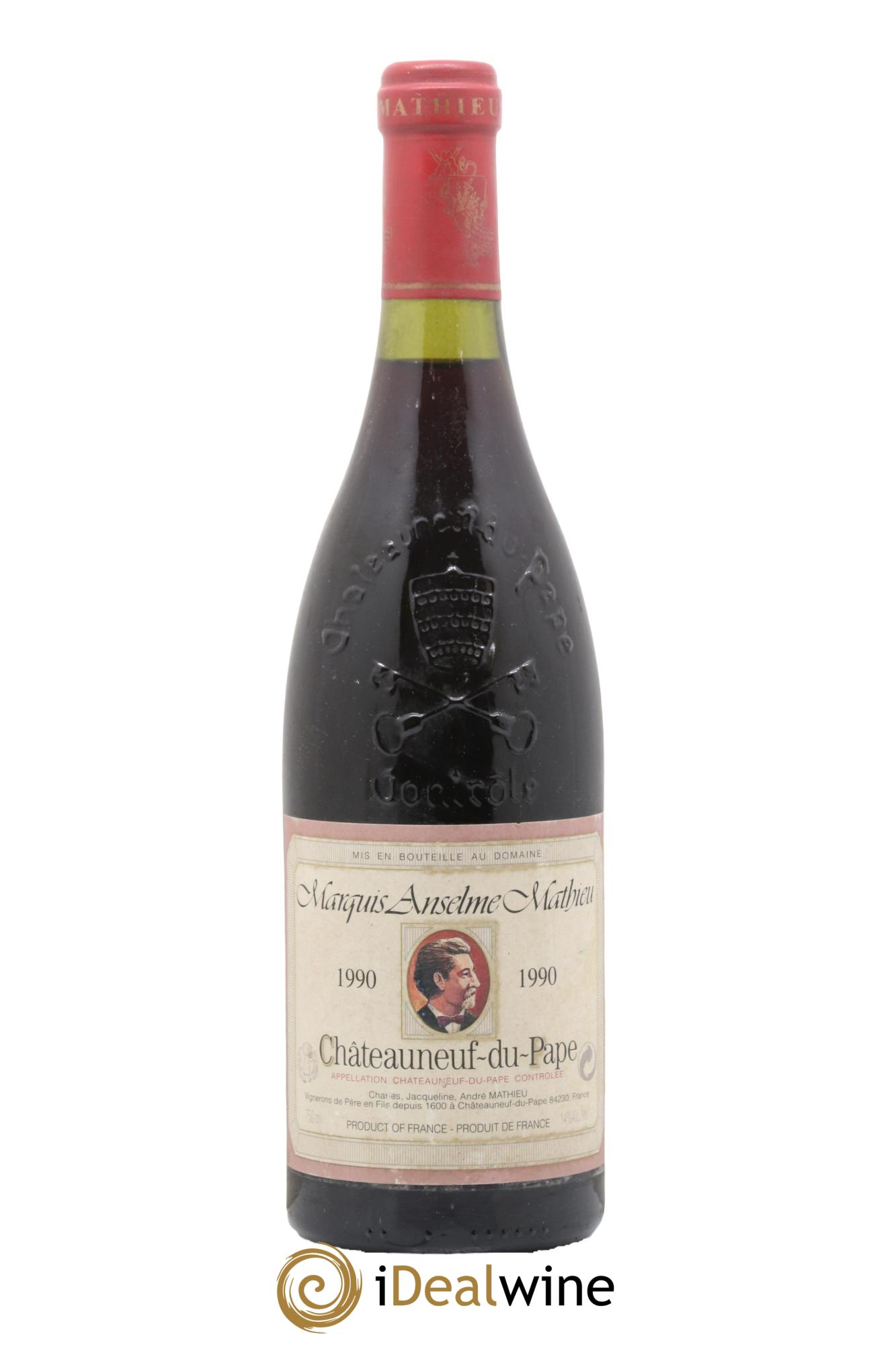 Châteauneuf-du-Pape Marquis Anselme Mathieu 1990 - Lot of 1 bottle - 0