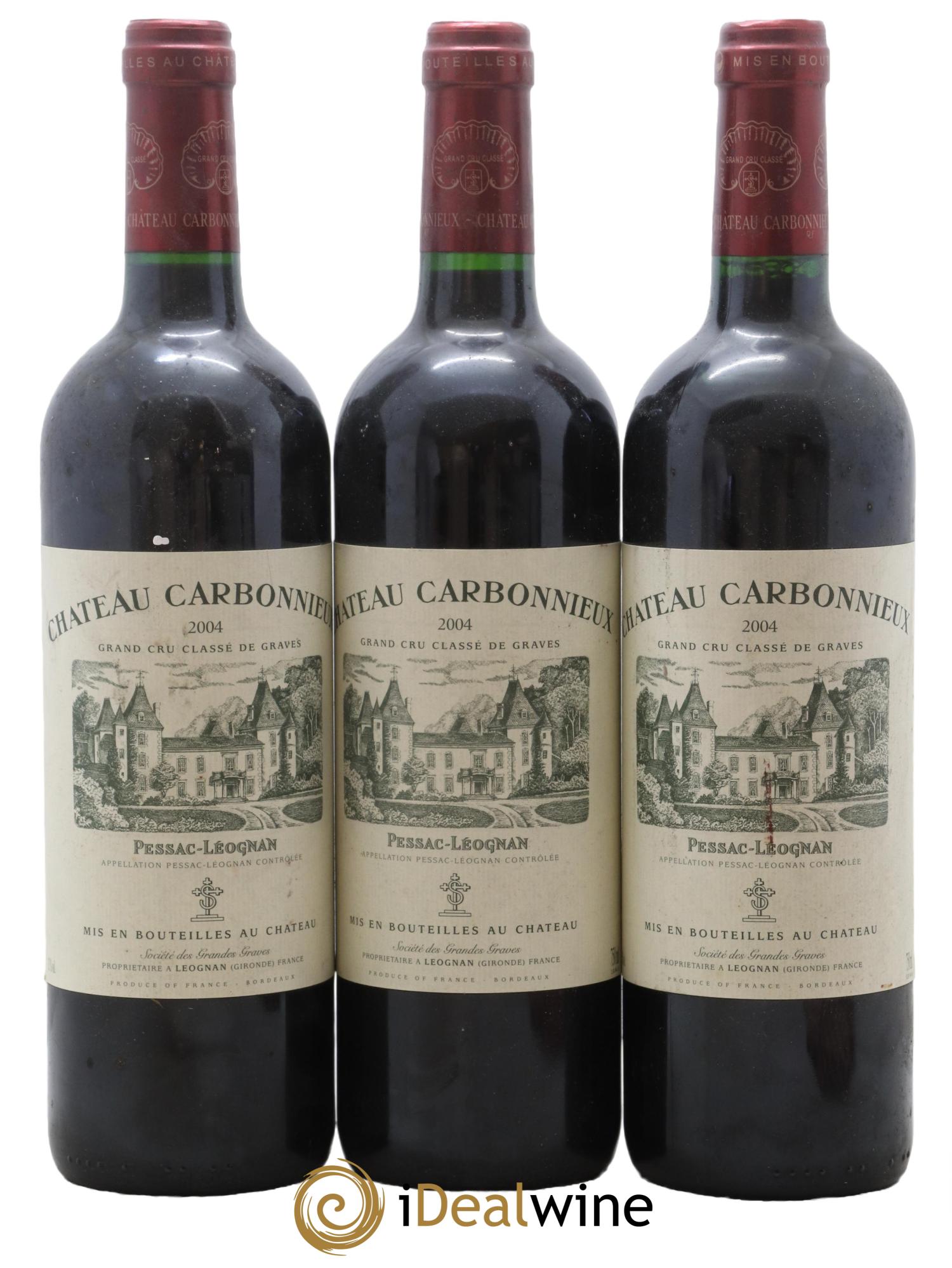 Château Carbonnieux Cru Classé de Graves 2004 - Lot de 3 bouteilles - 0