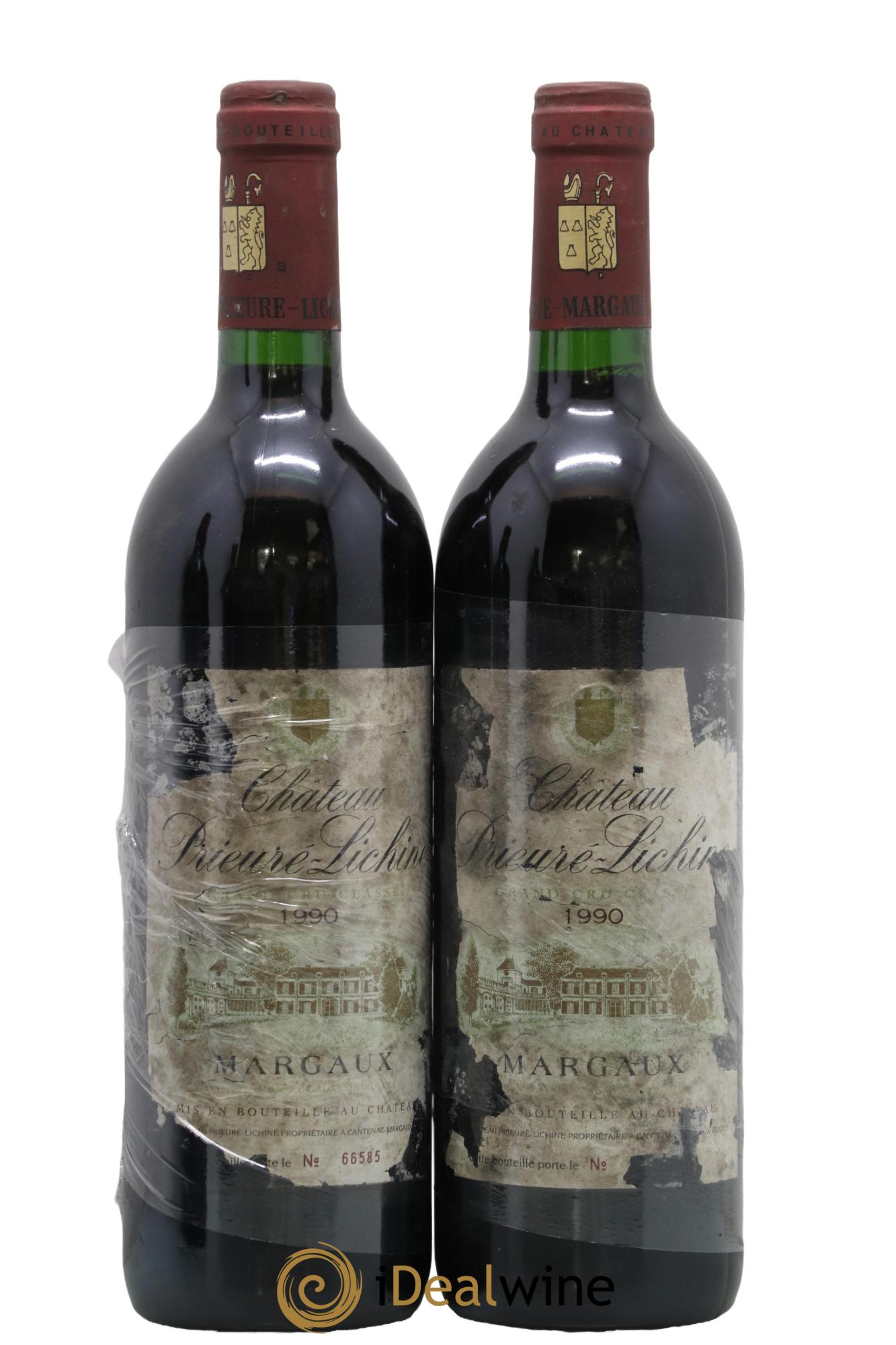 Château Prieuré Lichine 4ème Grand Cru Classé 1990 - Lot de 2 bouteilles - 0