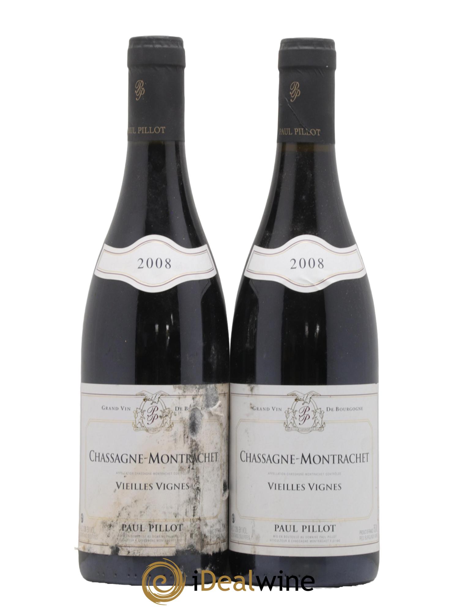 Chassagne-Montrachet Vieilles Vignes Paul Pillot (Domaine) 2008 - Lot de 2 bouteilles - 0