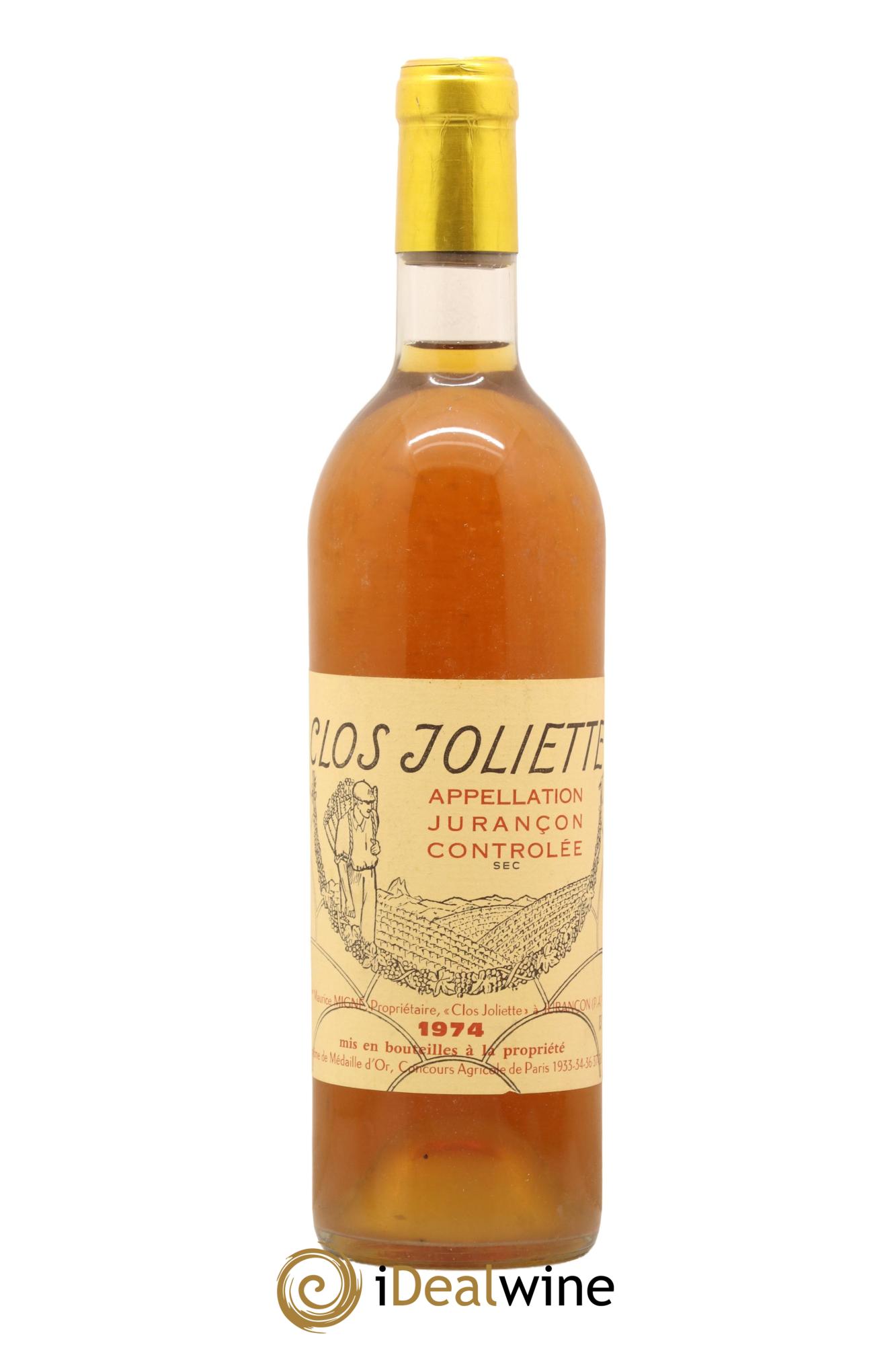 Jurançon Clos Joliette 1974 - Posten von 1 Flasche - 0