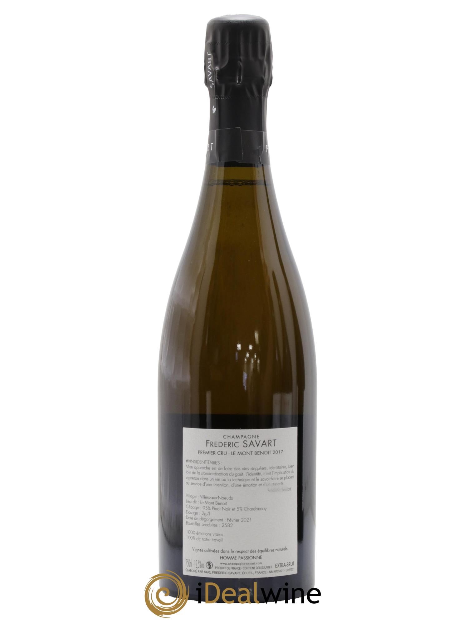 Le Mont Benoit 1er Cru Extra-Brut Vieille Vigne Savart 2017 - Lot of 1 bottle - 1