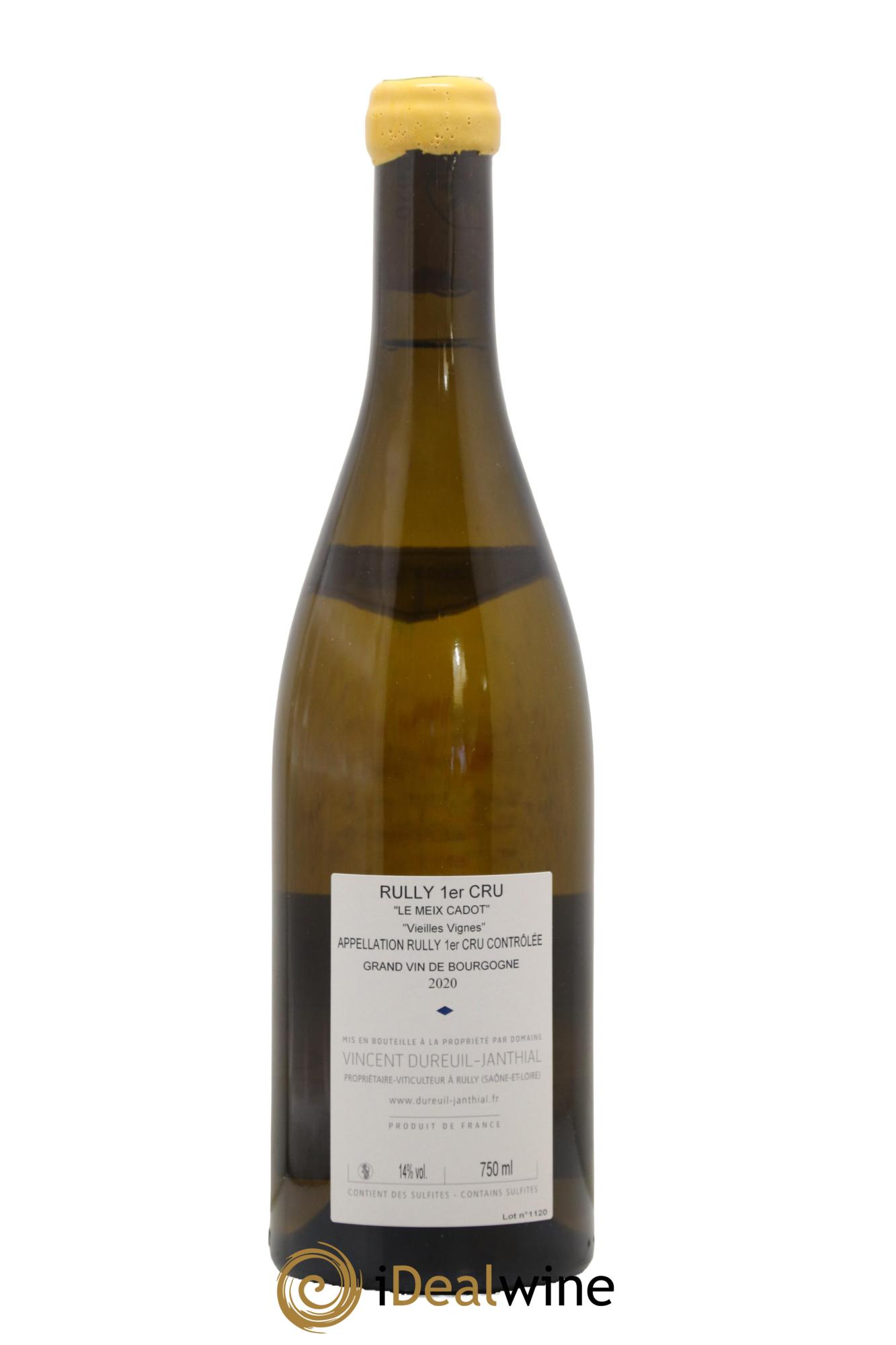 Rully 1er Cru Le Meix Cadot Vieilles Vignes Vincent Dureuil-Janthial 2020 - Lot de 1 bouteille - 1