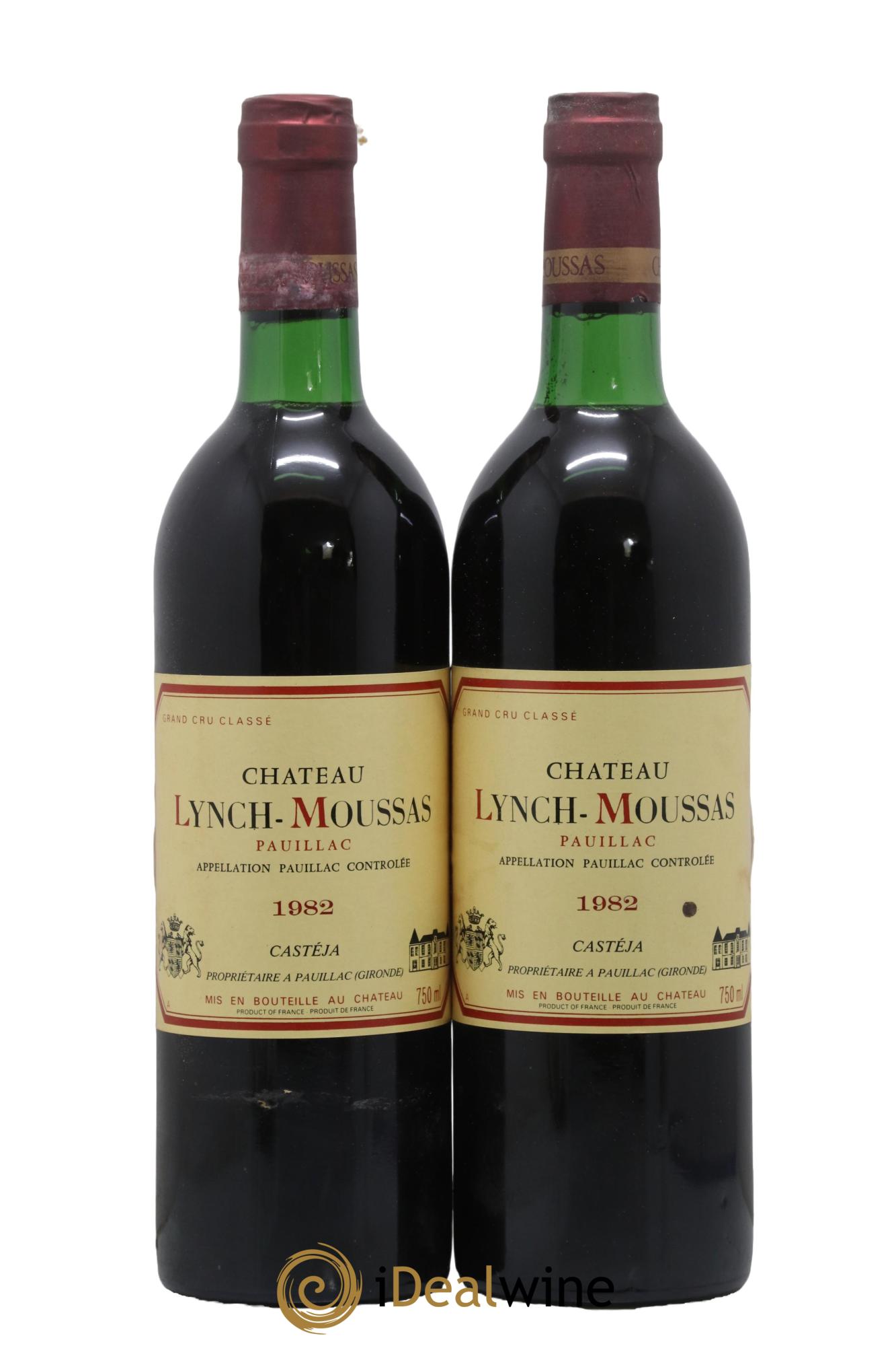 Château Lynch Moussas 5ème Grand Cru Classé 1982 - Lot de 2 bouteilles - 0