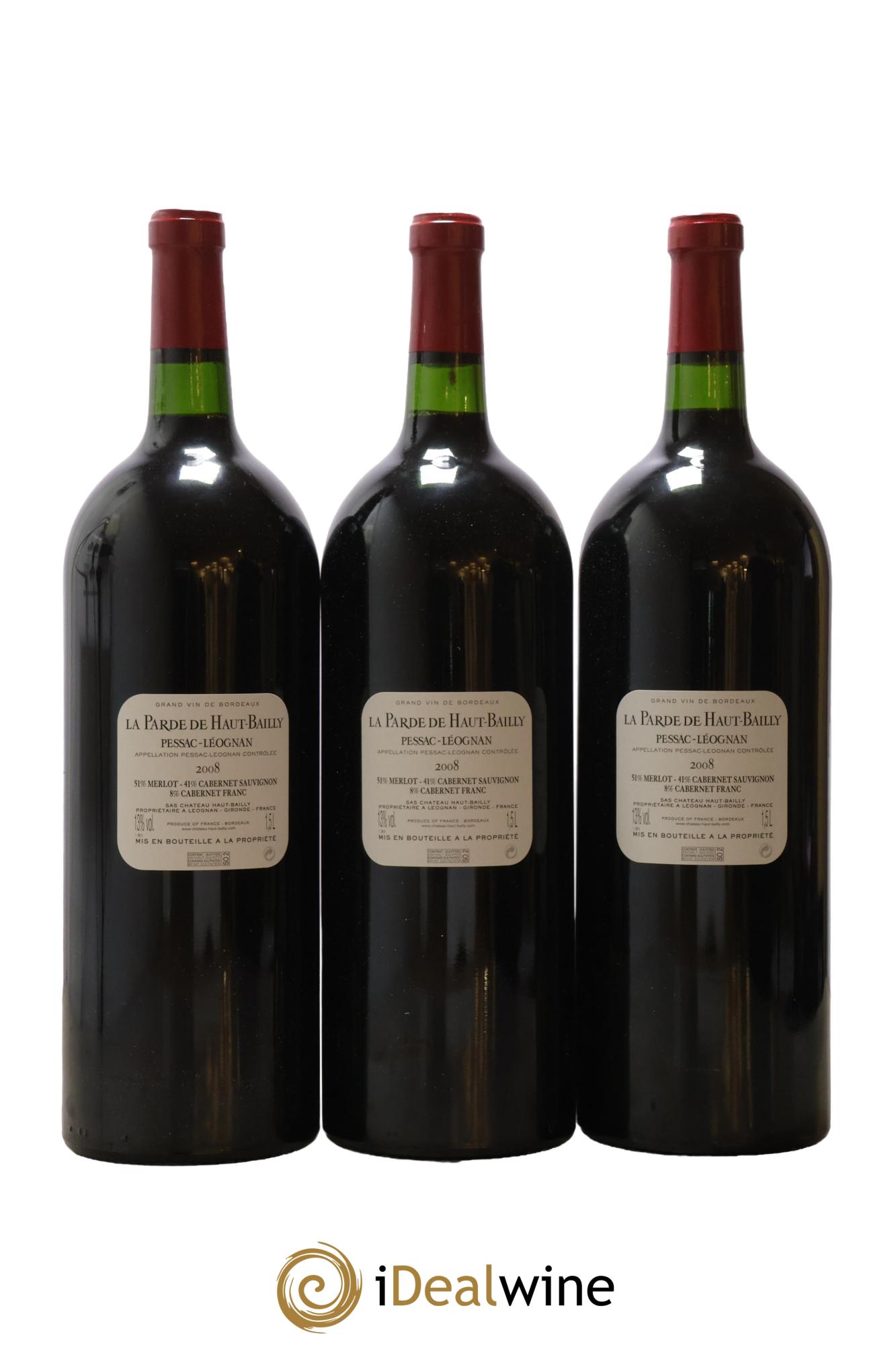 Haut Bailly II (Anciennement La Parde de Haut-Bailly) Second Vin  2008 - Lot de 6 magnums - 5