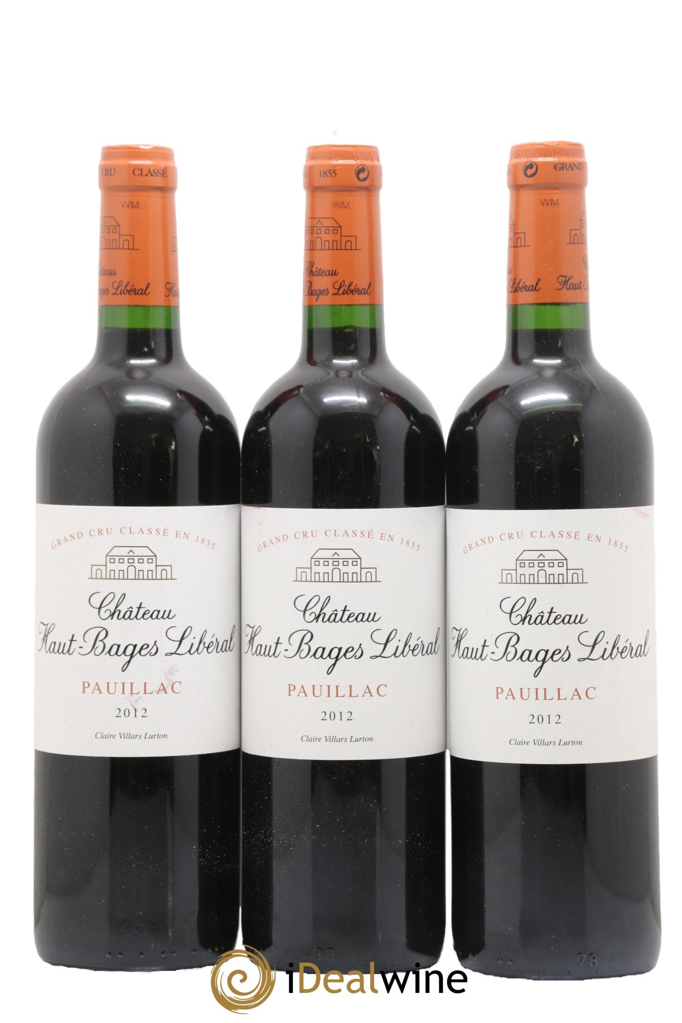 Château Haut Bages Libéral 5ème Grand Cru Classé 2012 - Lot de 3 bouteilles - 0