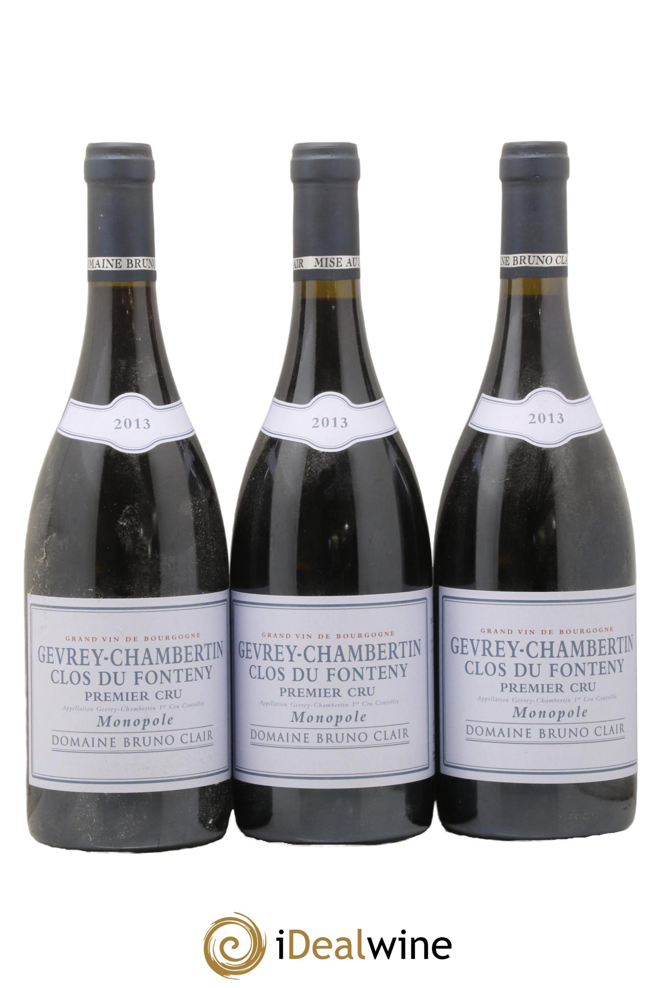 Gevrey-Chambertin 1er Cru Clos du Fonteny Bruno Clair (Domaine) 2013 - Lot de 3 bouteilles - 0