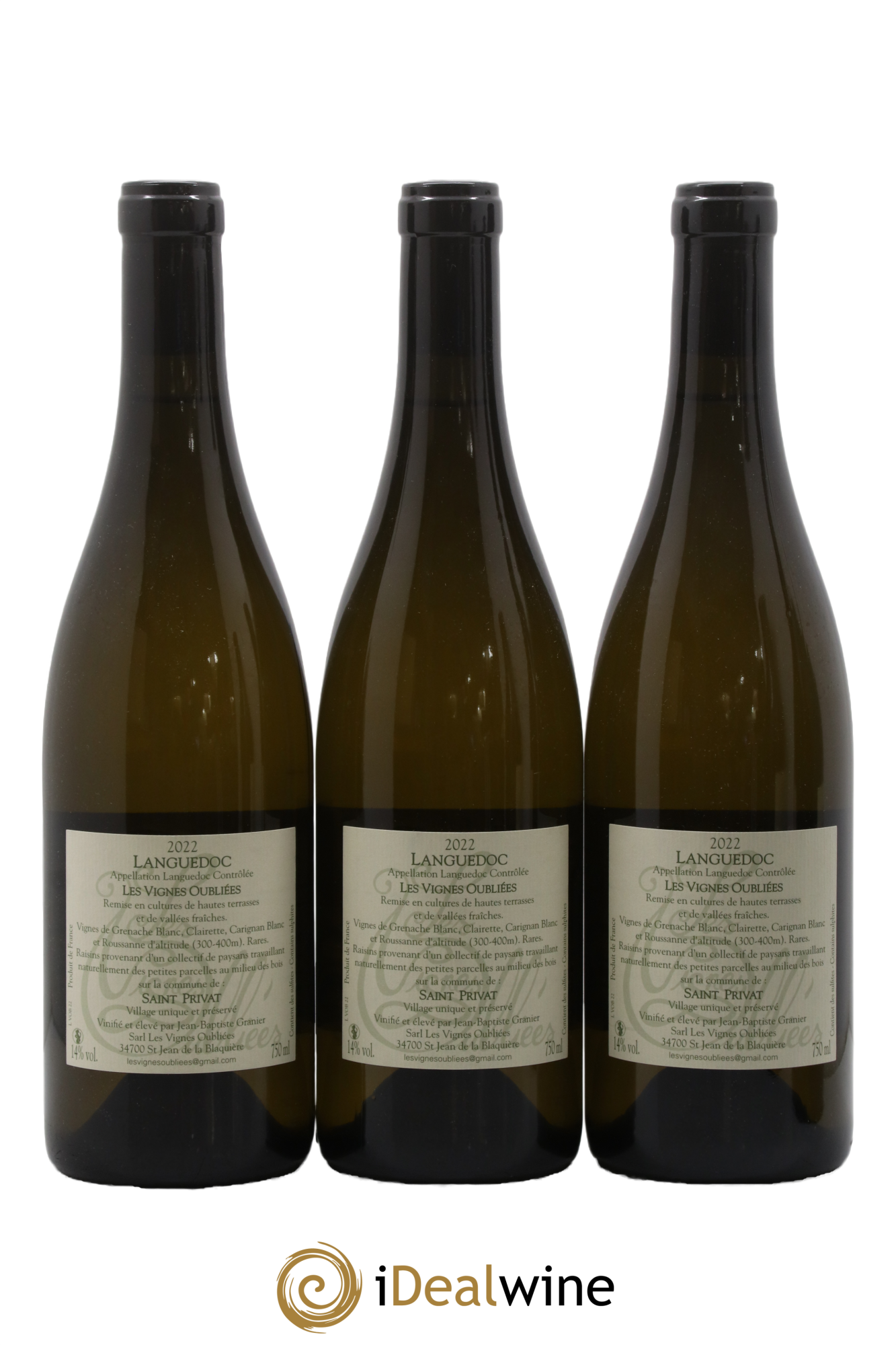 Languedoc Les Vignes Oubliées Jean-Baptiste Granier 2022 - Lot of 3 bottles - 1