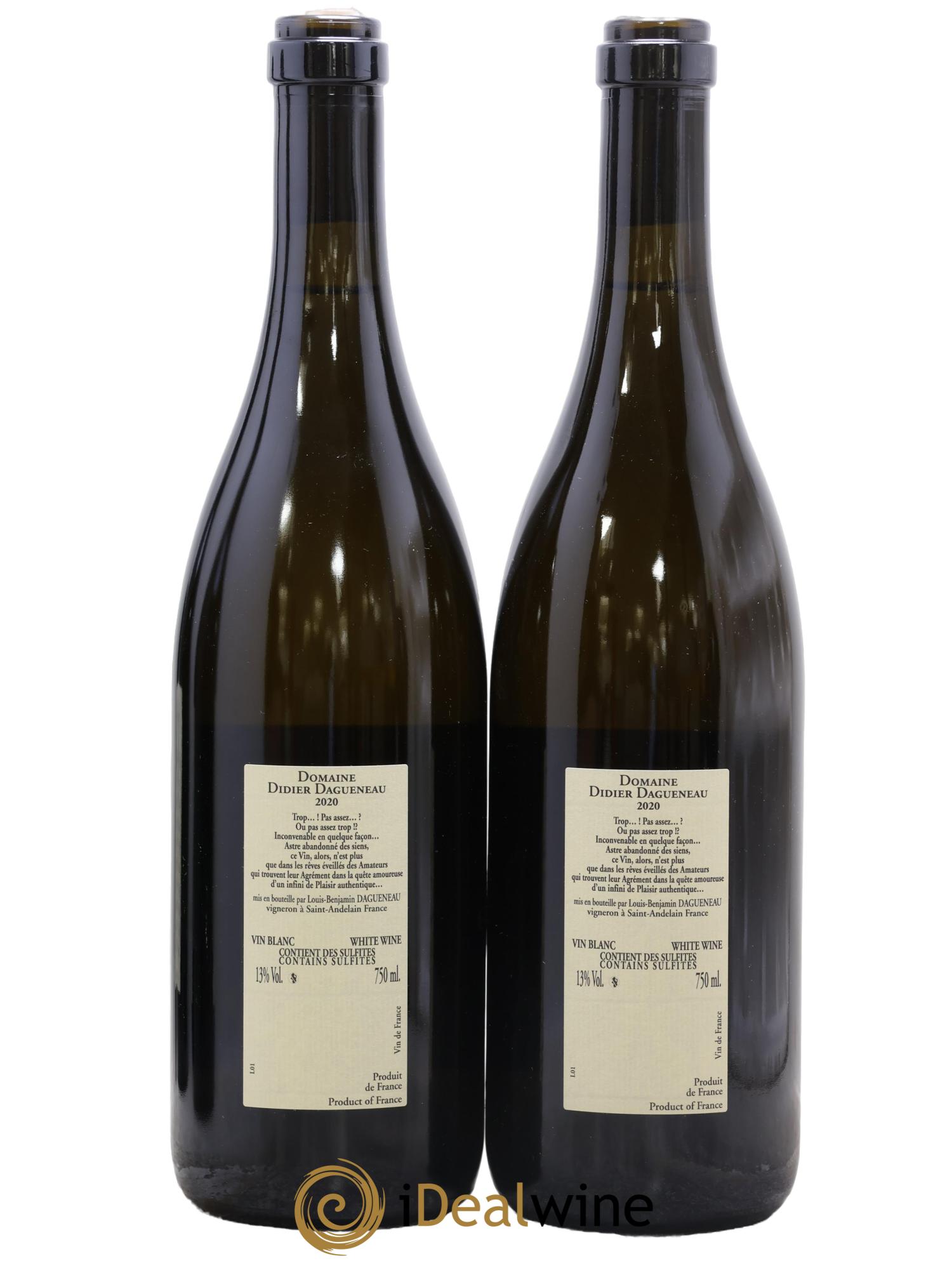 Vin de France Blanc Etc Dagueneau (Domaine Didier - Louis-Benjamin) 2020 - Lot de 2 bouteilles - 1