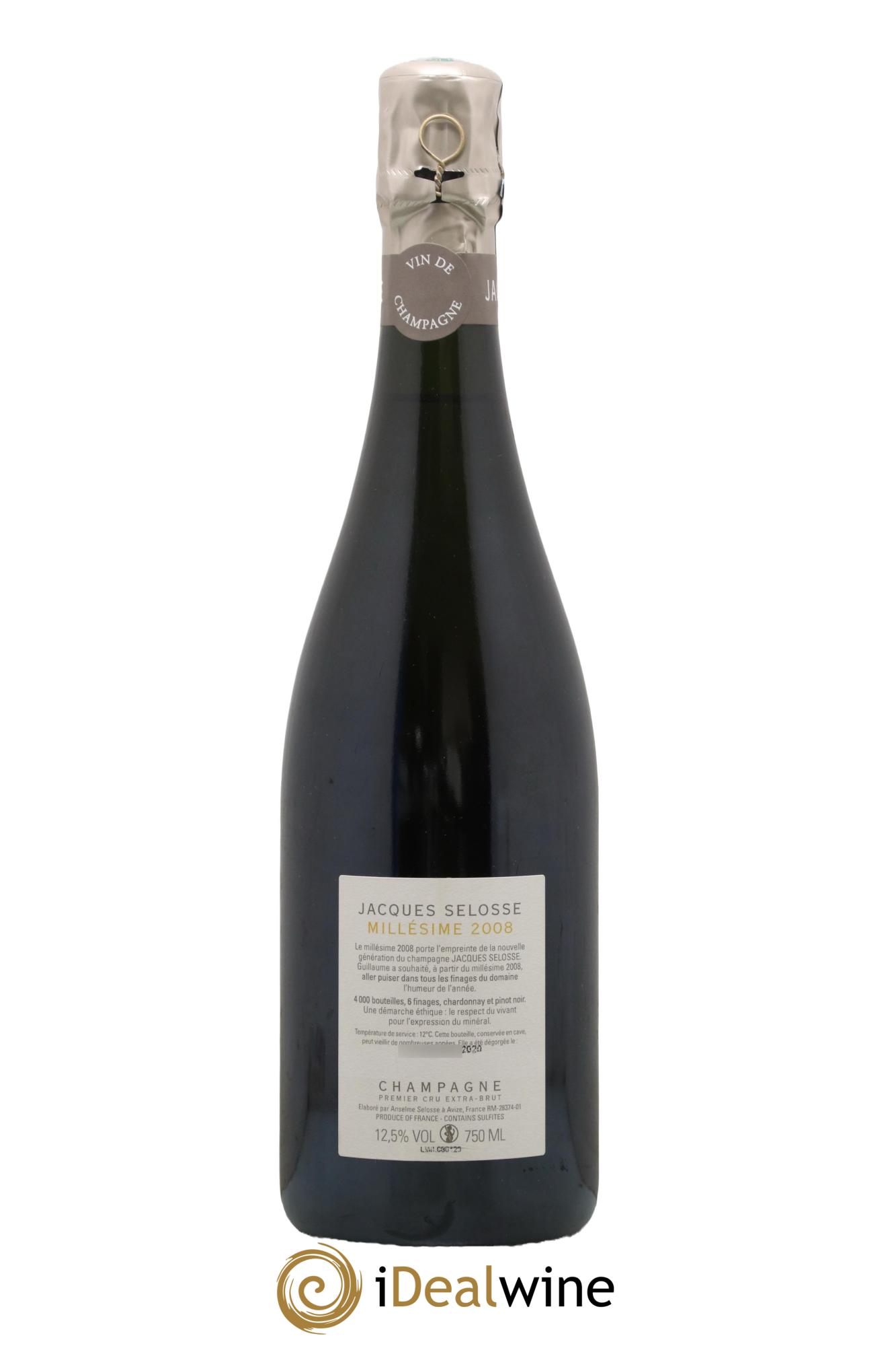 1er Cru Millésimé Extra-Brut Jacques Selosse 2008 - Lotto di 1 bottiglia - 1