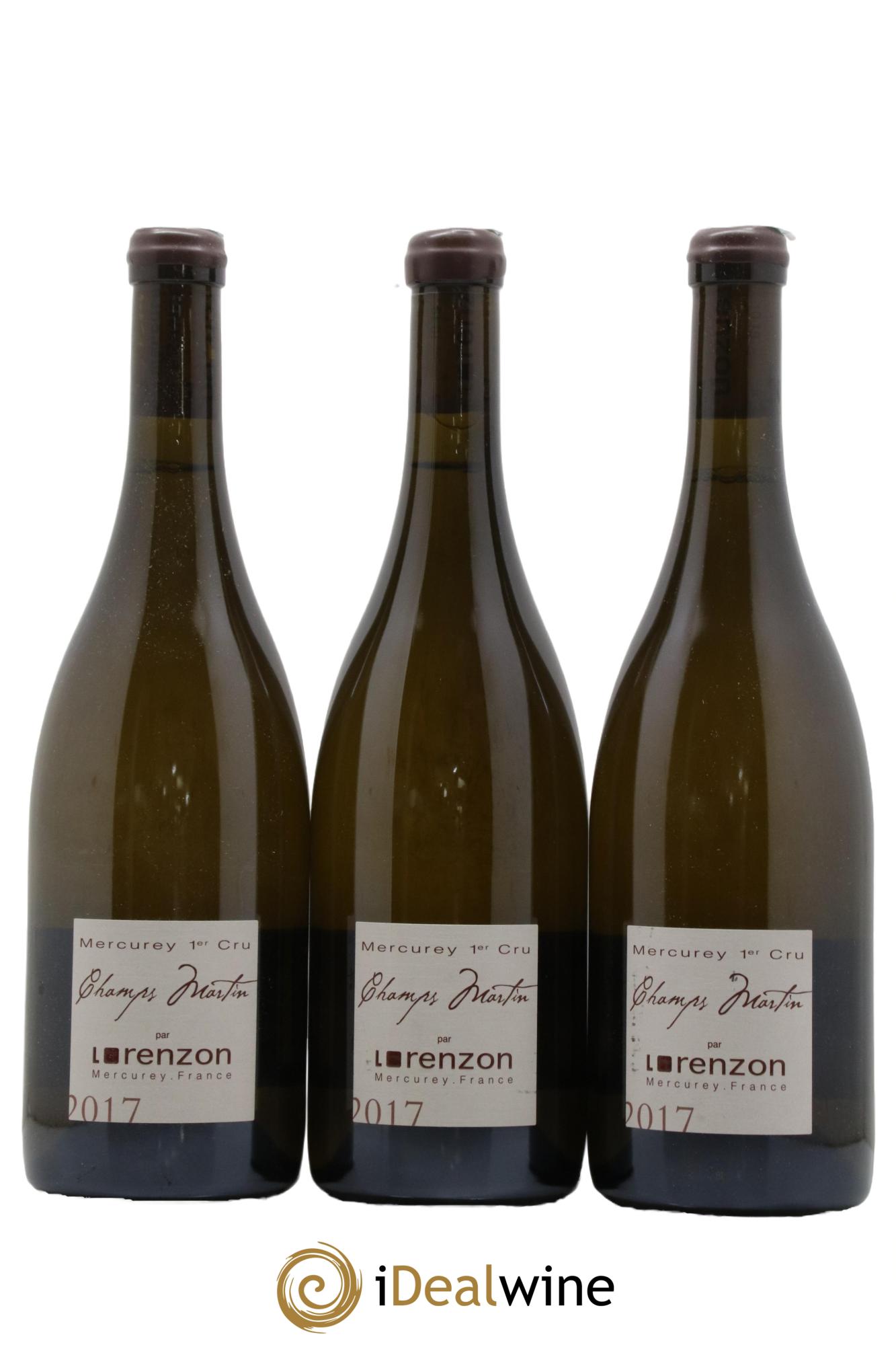 Mercurey 1er Cru Les Champs Martin Bruno Lorenzon 2017 - Lot de 3 bouteilles - 0