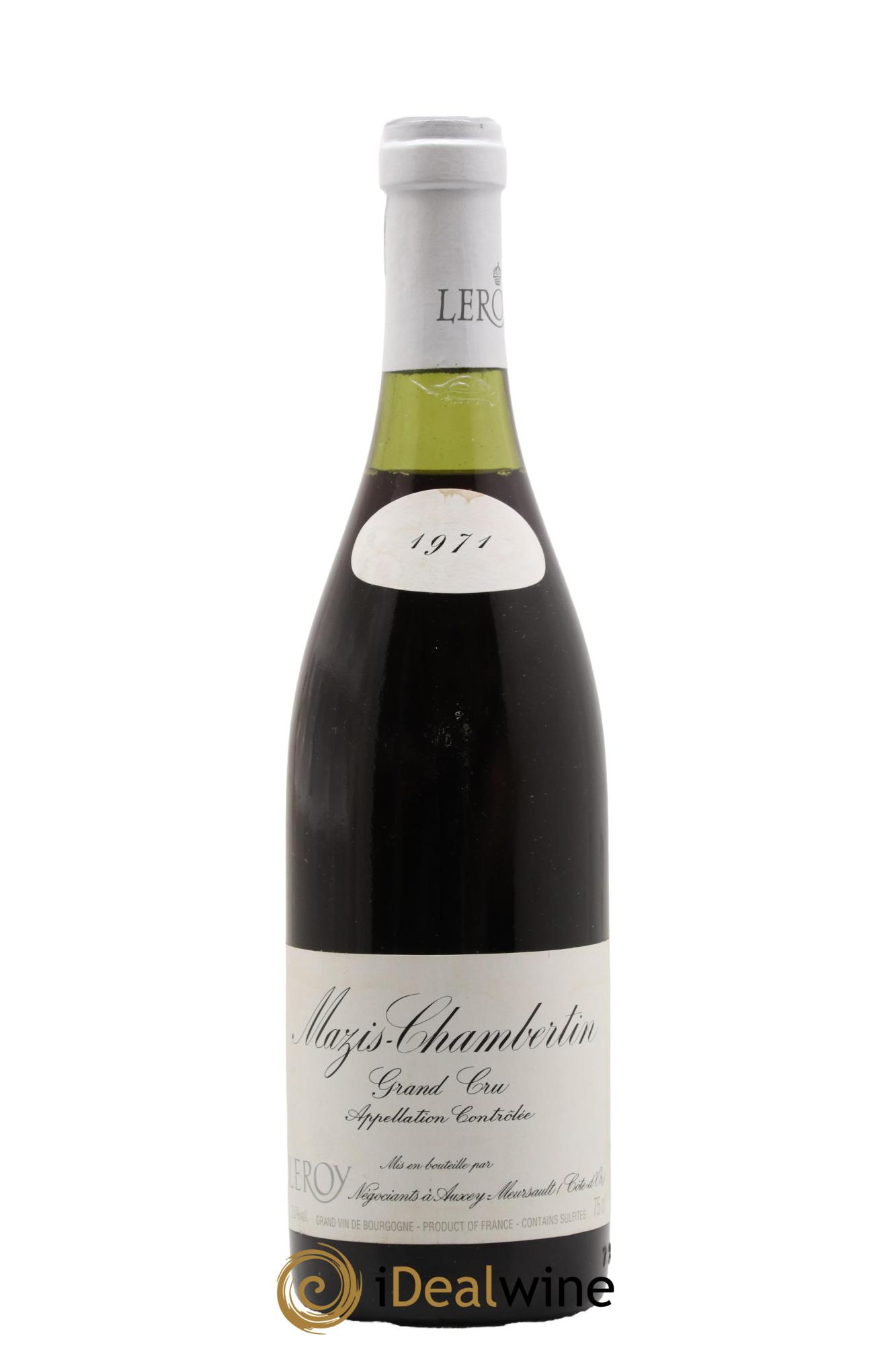 Mazis-Chambertin Grand Cru Leroy SA 1971 - Lot de 1 bouteille - 0
