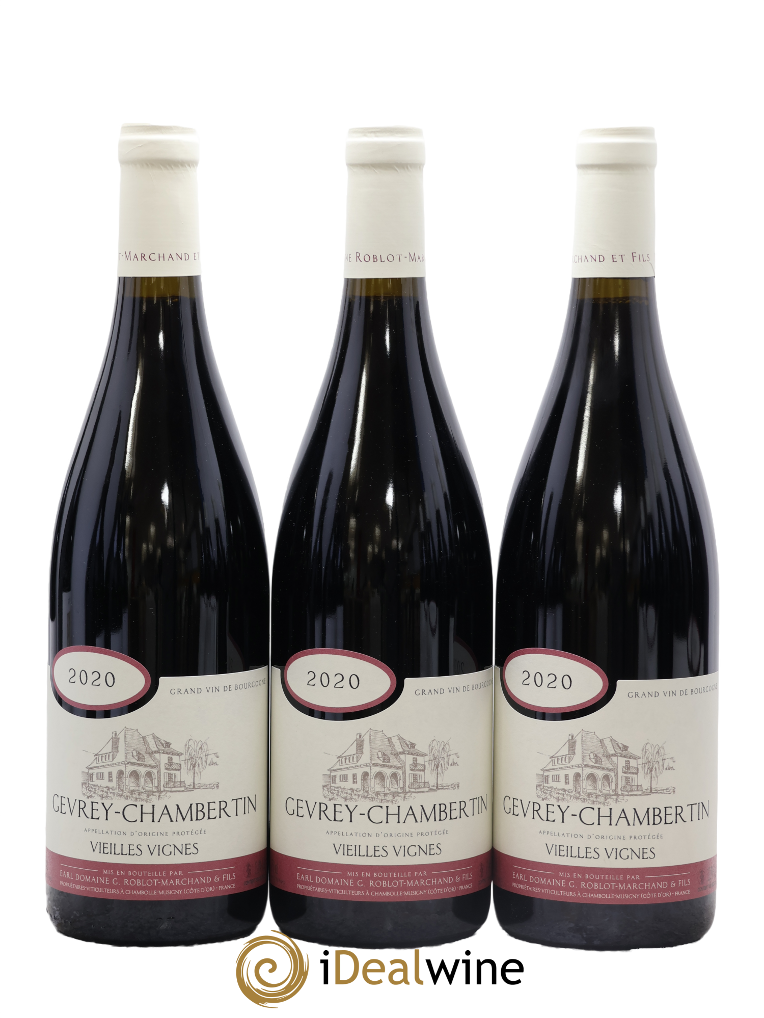 Gevrey-Chambertin Vieilles Vignes Roblot Marchand 2020 - Lot de 3 bouteilles - 0