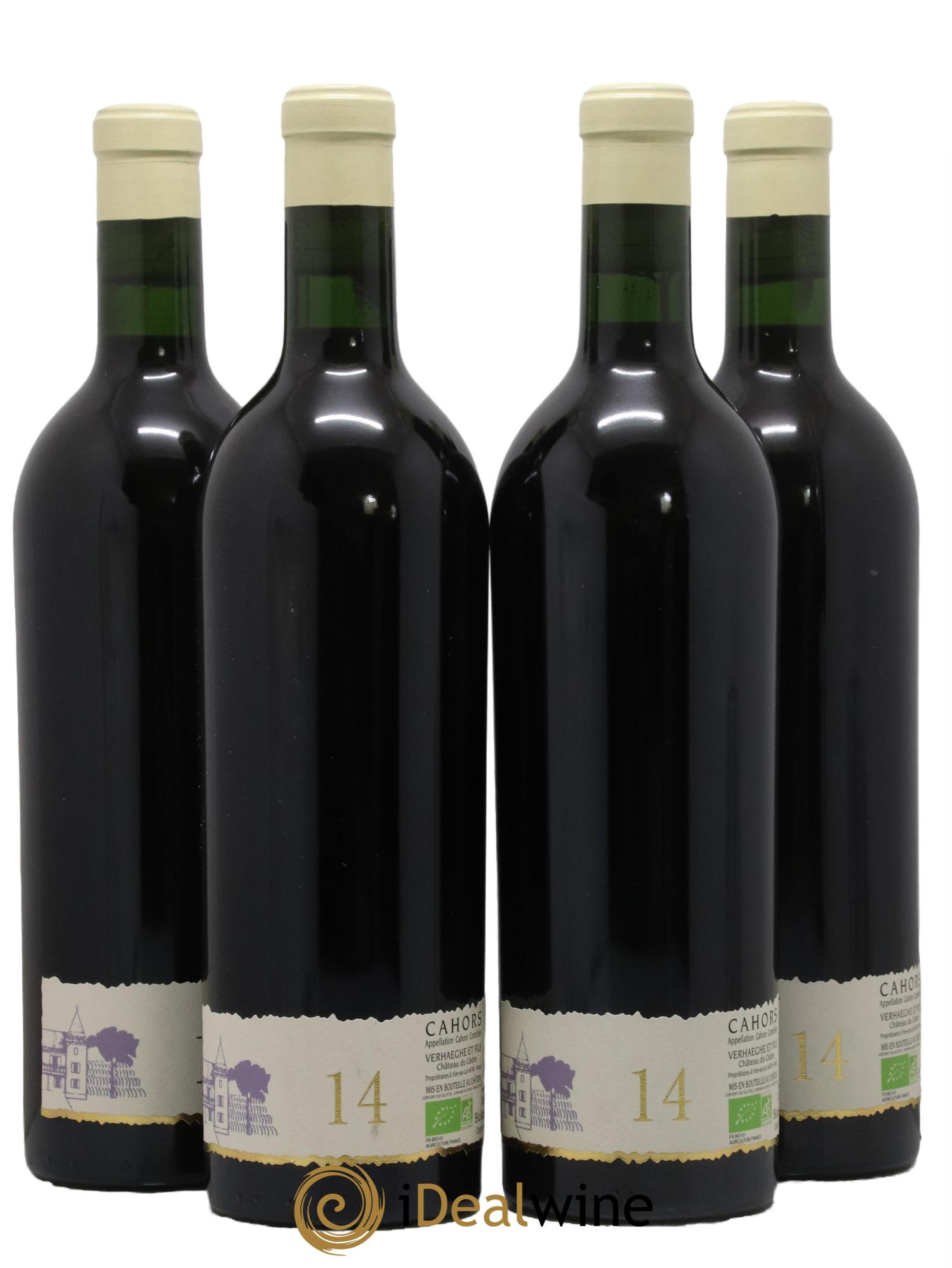 Cahors Château du Cèdre GC Pascal et Jean-Marc Verhaeghe 2014 - Lot de 4 bouteilles - 1
