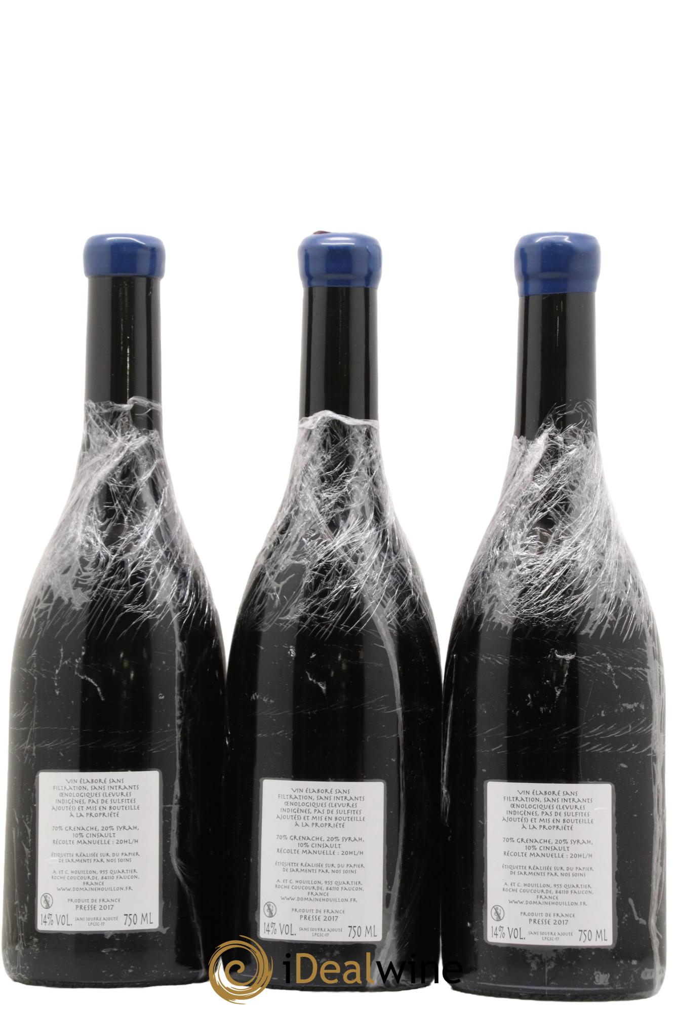 Côtes-du-Rhône Presse Aurélien et Charlotte Houillon 2017 - Lot de 3 bouteilles - 1