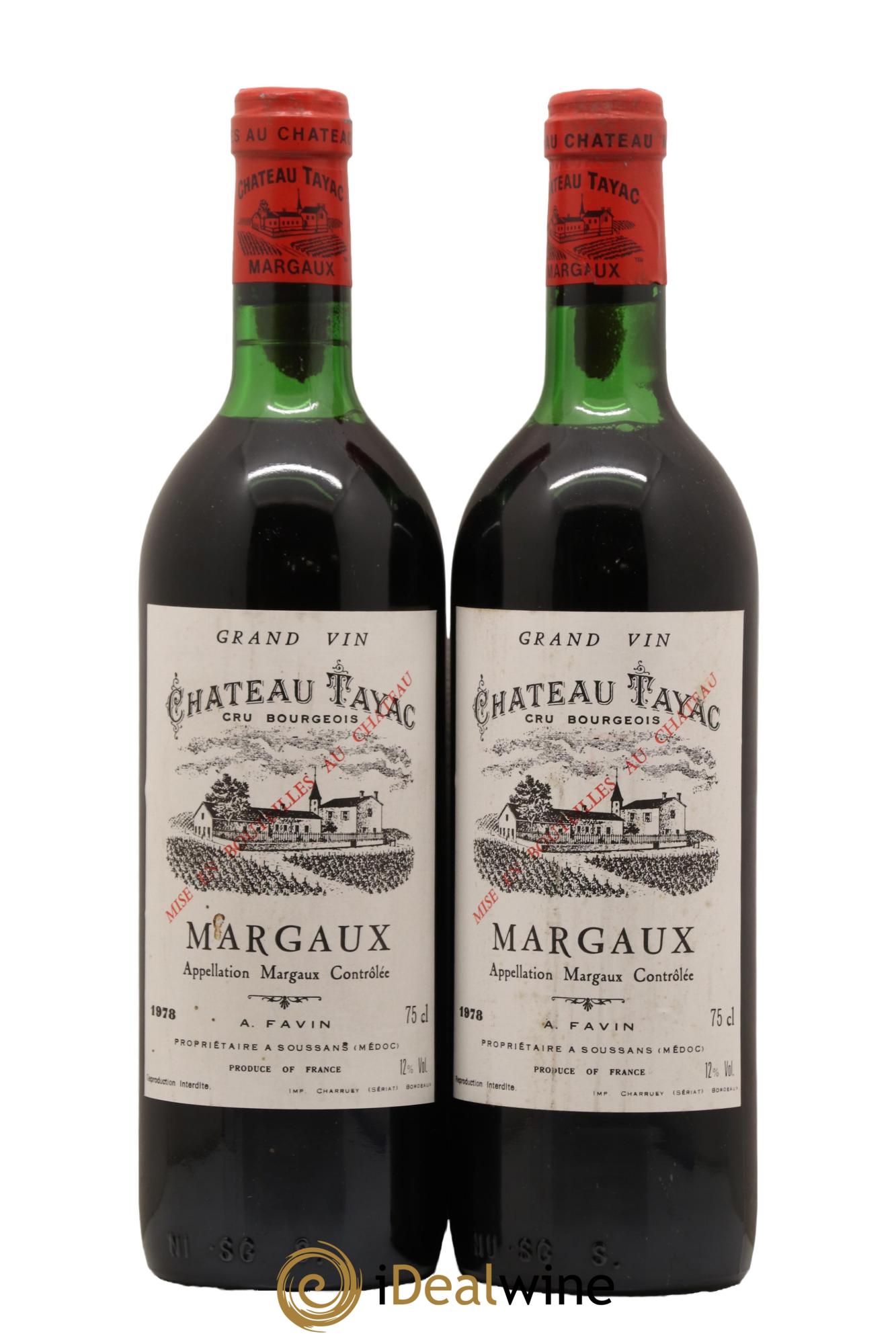 Château Tayac Cru Bourgeois 1978 - Lot de 2 bouteilles - 0