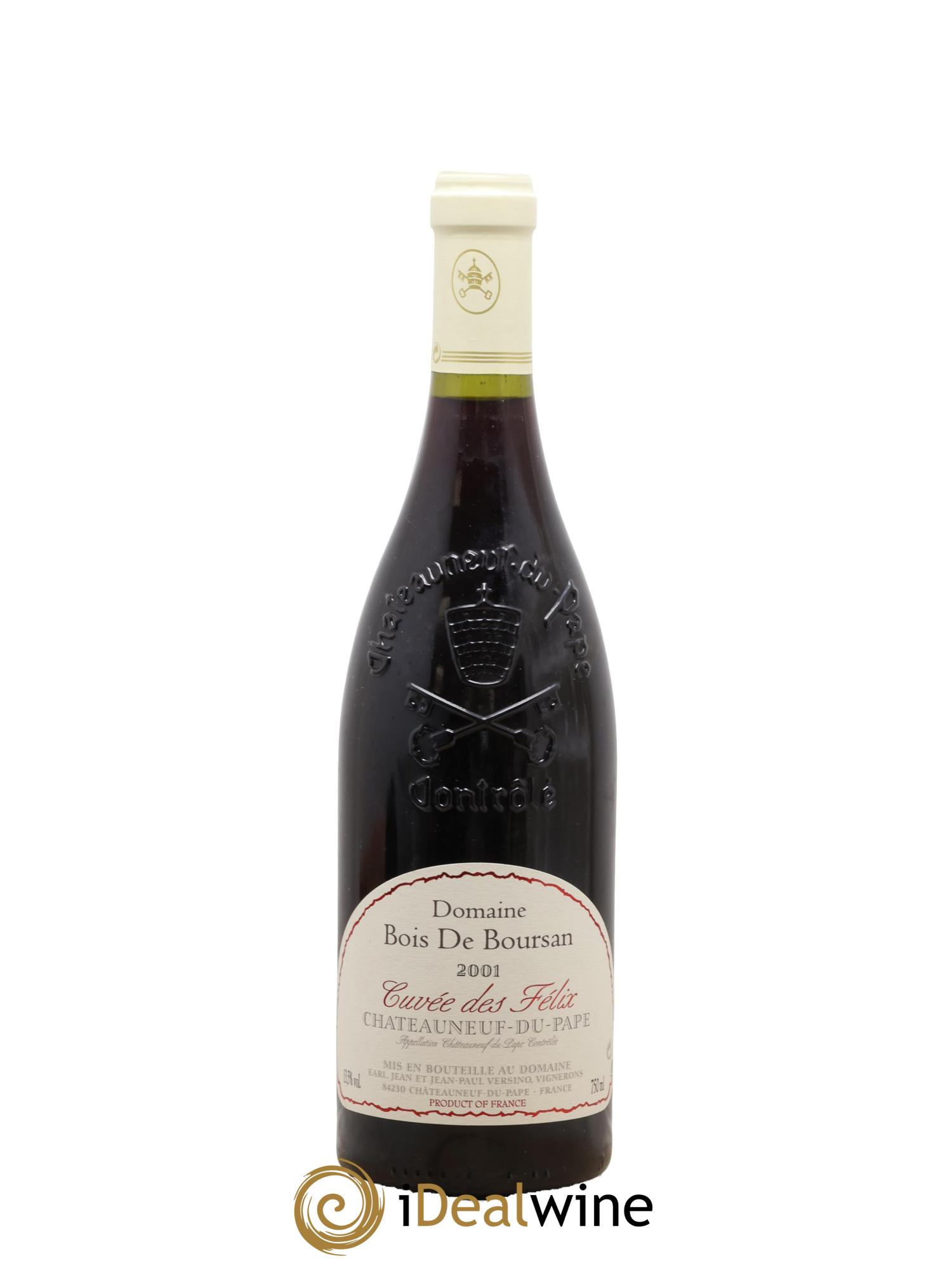 Châteauneuf-du-Pape Bois de Boursan (Domaine) Cuvée des Félix Jean et Jean-Paul Versino 2001 - Lotto di 1 bottiglia - 0
