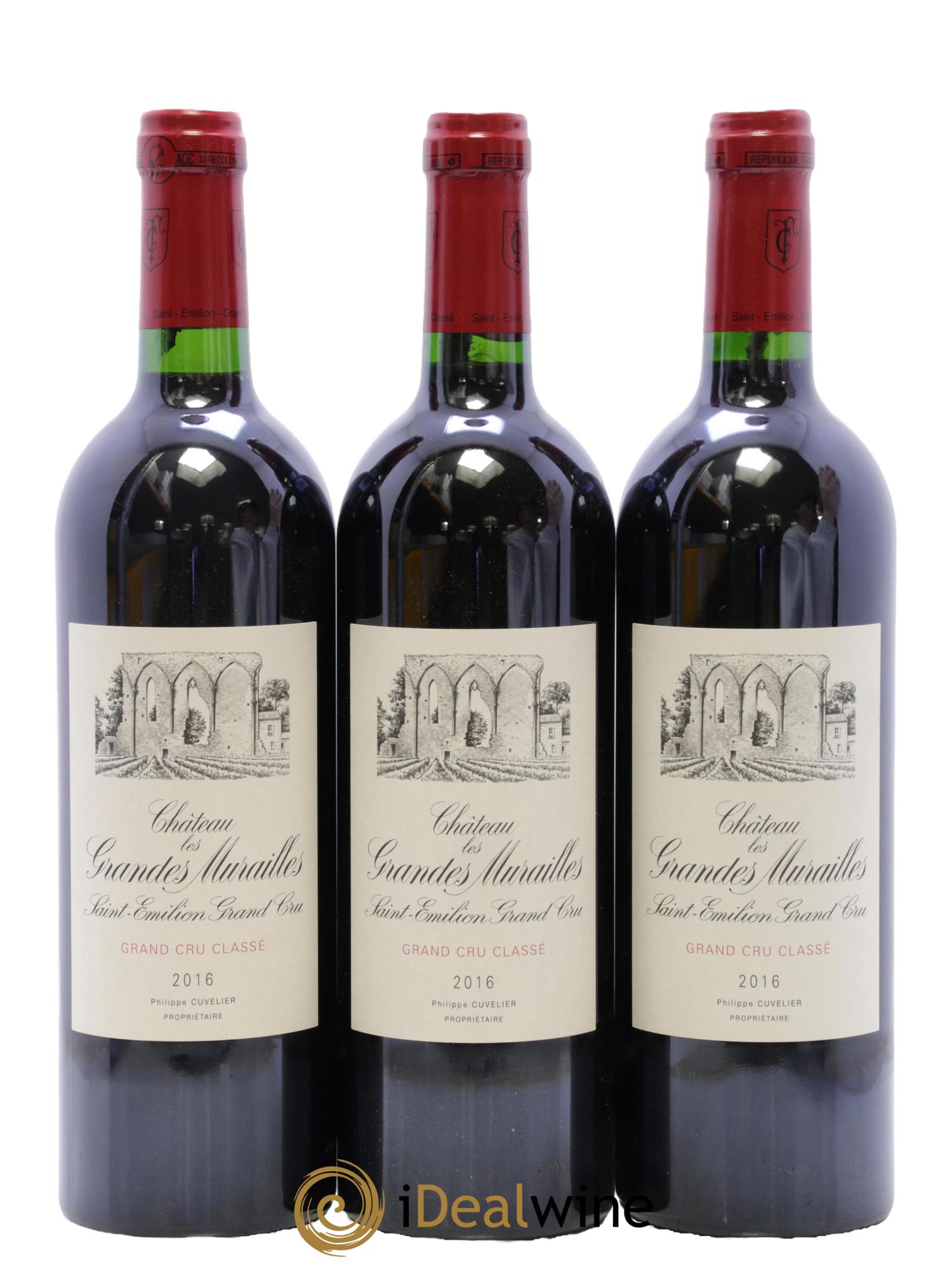 Château les Grandes Murailles Grand Cru Classé 2016 - Lot of 3 bottles - 0