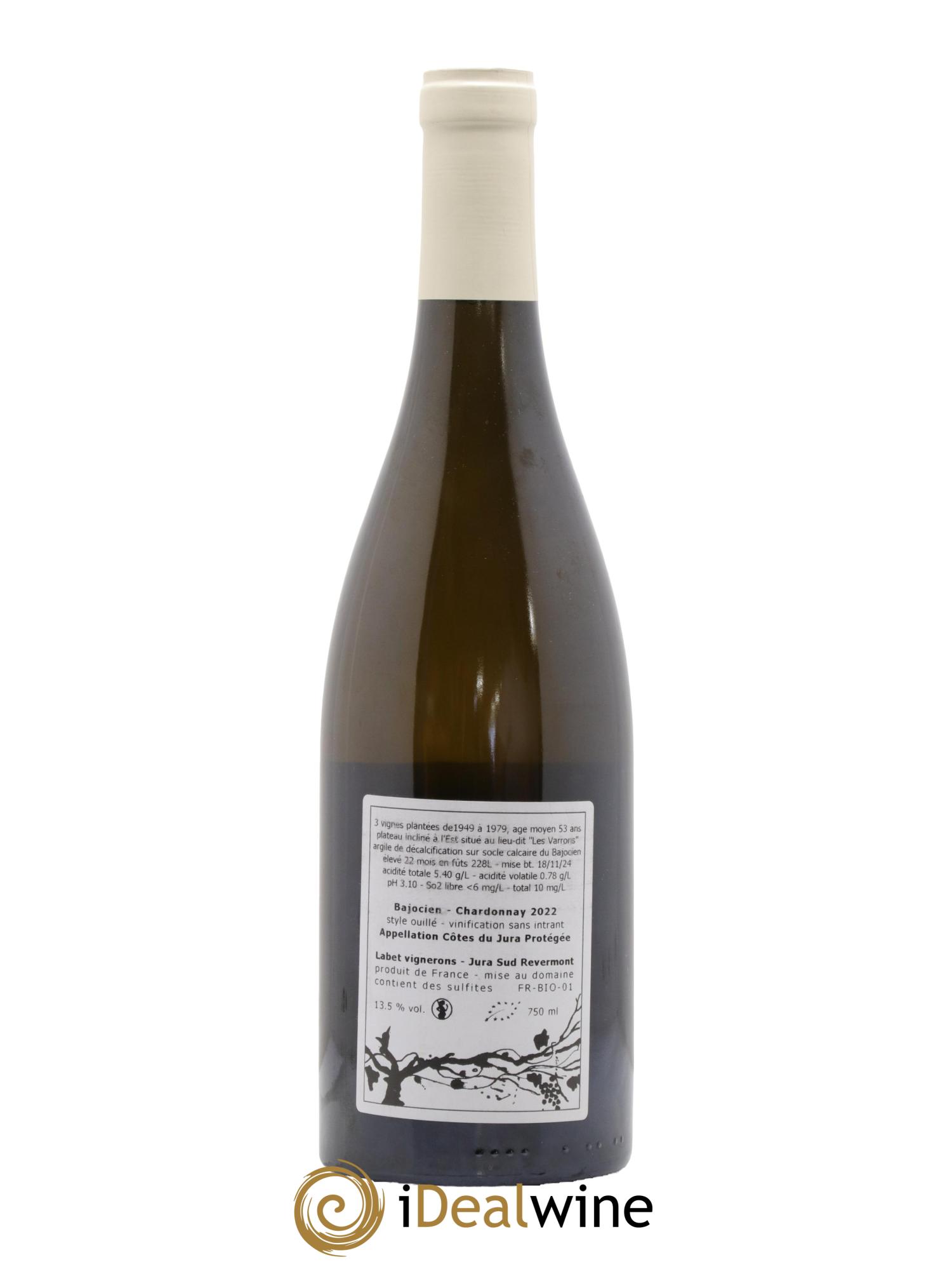 Côtes du Jura Chardonnay Bajocien Romain - Julien - Charline Labet 2022 - Lot de 1 bouteille - 1