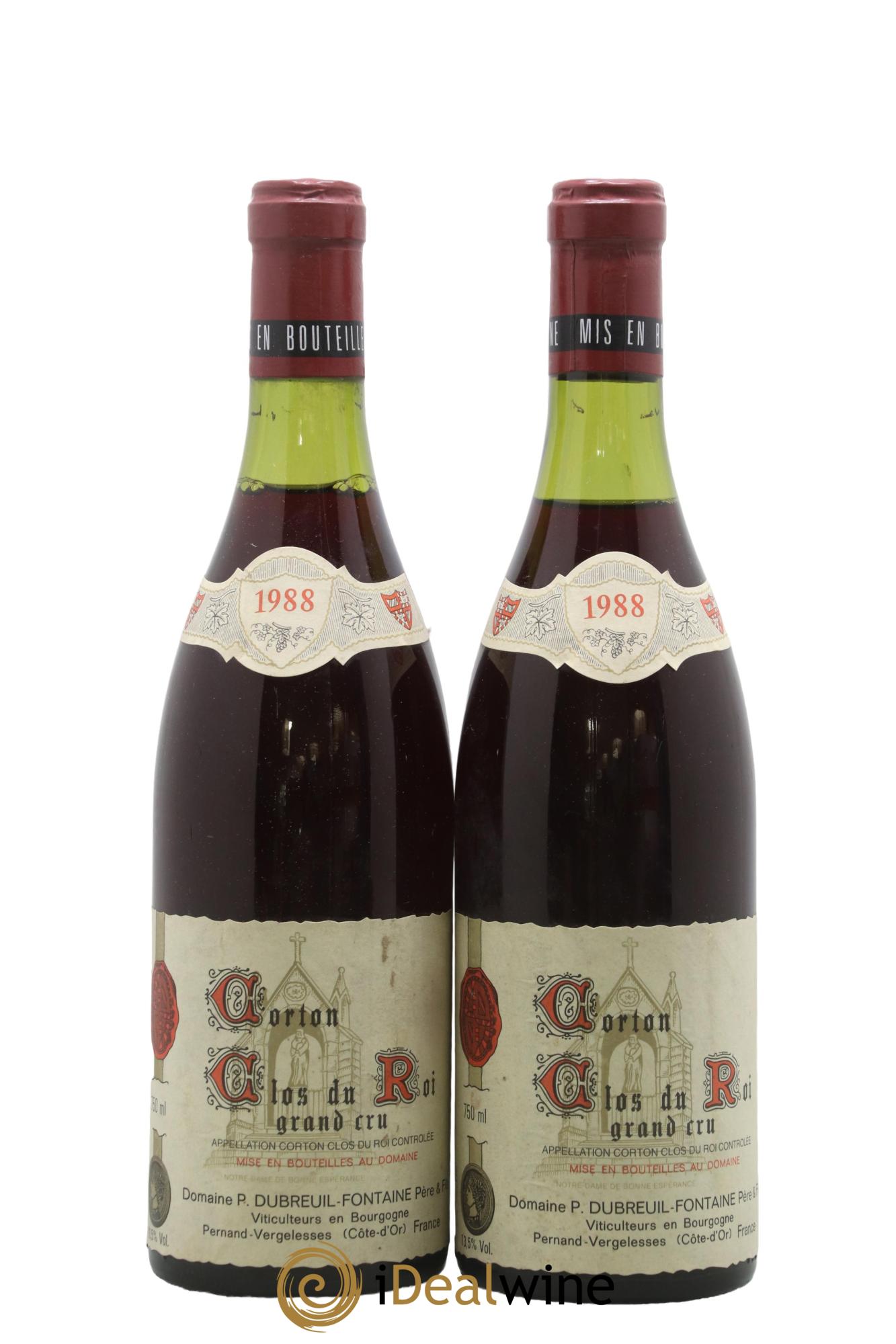 Corton Grand Cru Clos du Roi Dubreuil-Fontaine (Domaine) 1988 - Lot de 2 bouteilles - 0