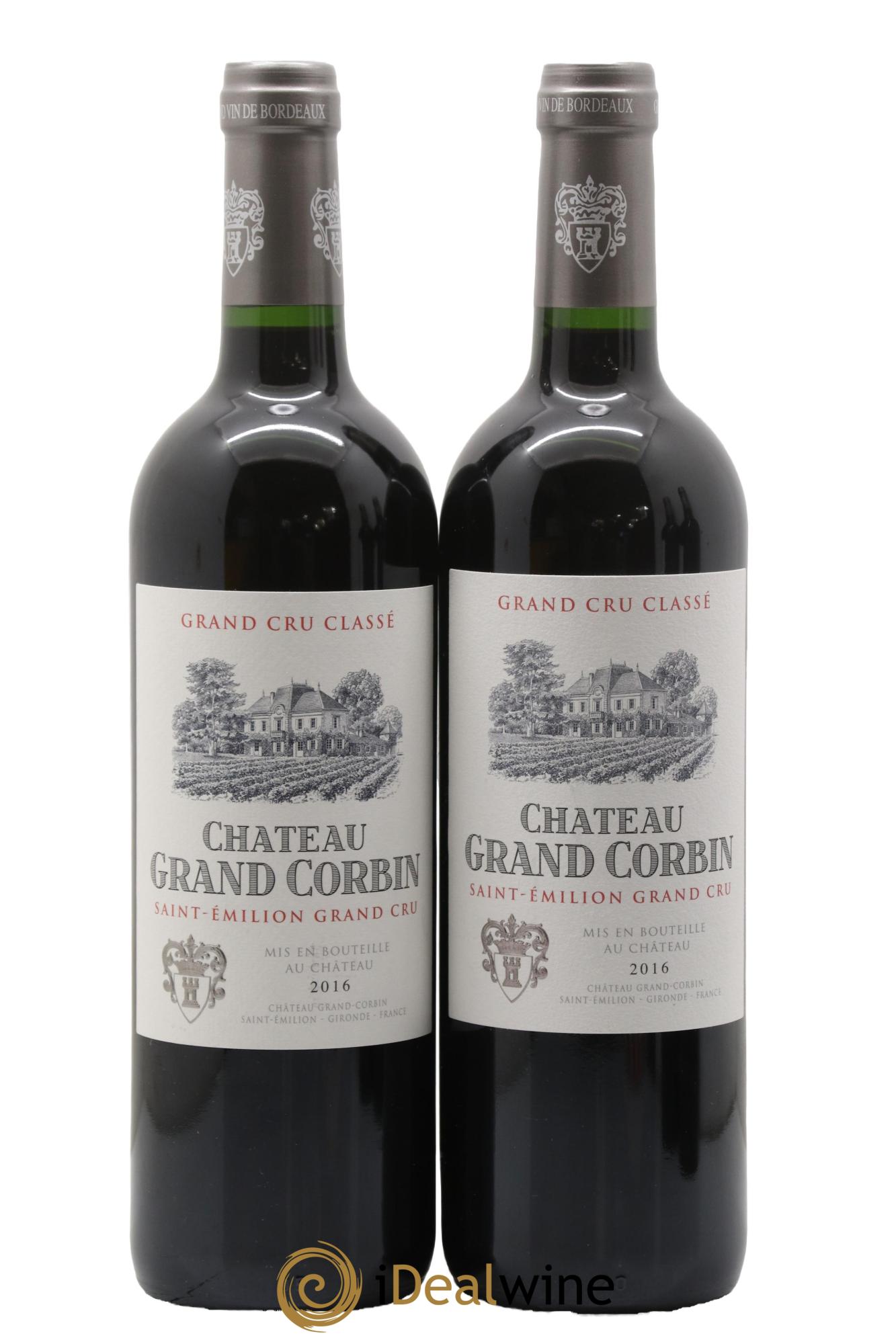 Château Grand Corbin Grand Cru Classé 2016 - Lot de 2 bouteilles - 0
