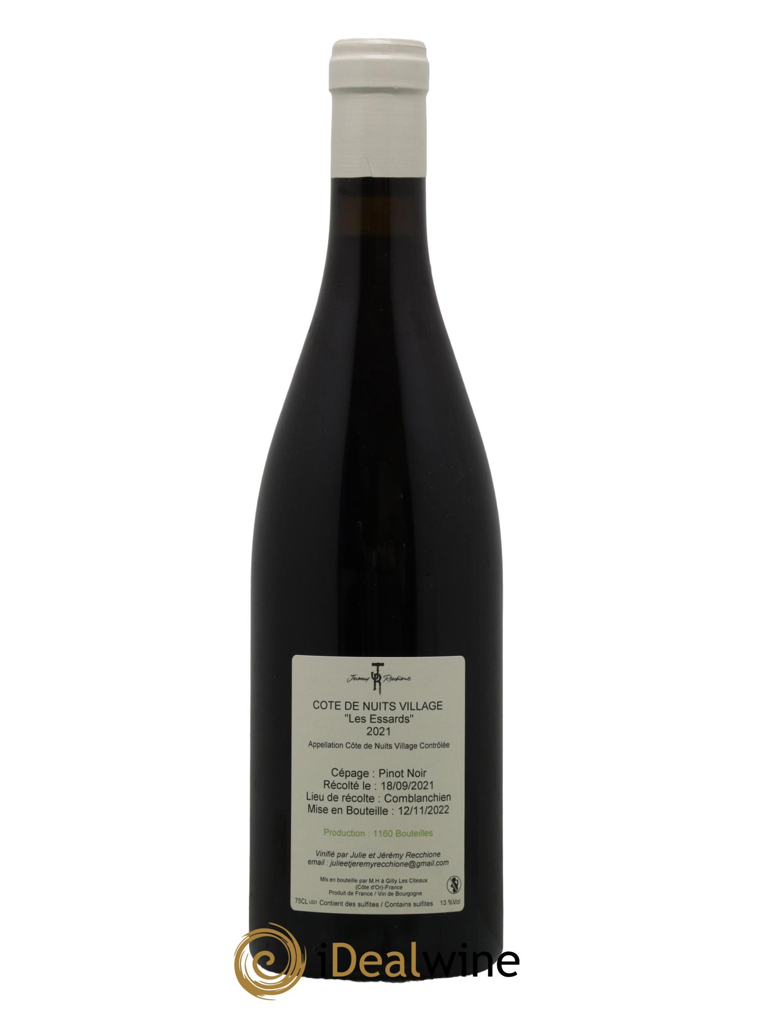 Côte de Nuits-Villages Les Essards Jeremy Recchione 2021 - Lot de 1 bouteille - 1