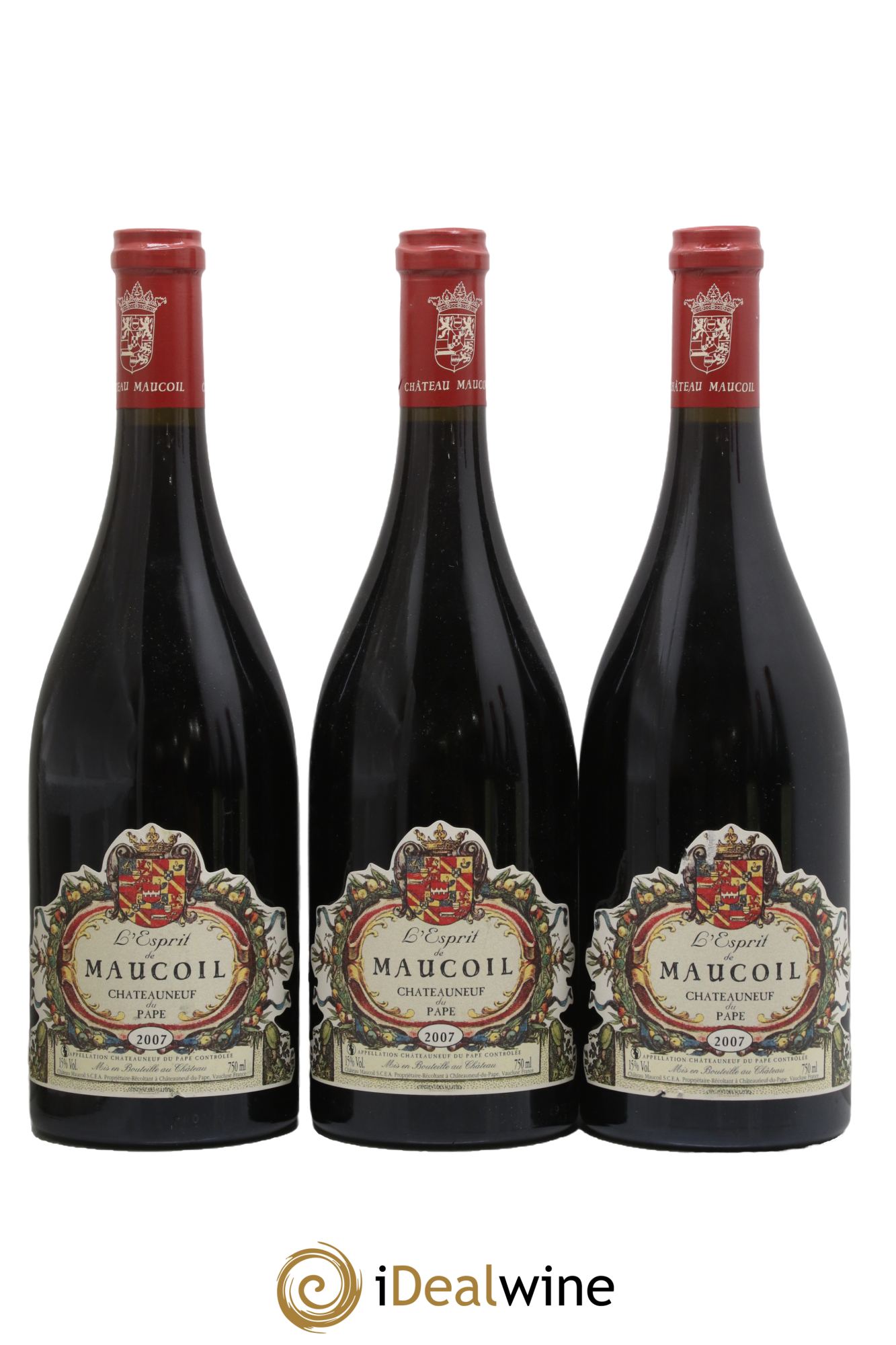 Châteauneuf-du-Pape Esprit de Maucoil Château Maucoil 2007 - Lot de 3 bouteilles - 0