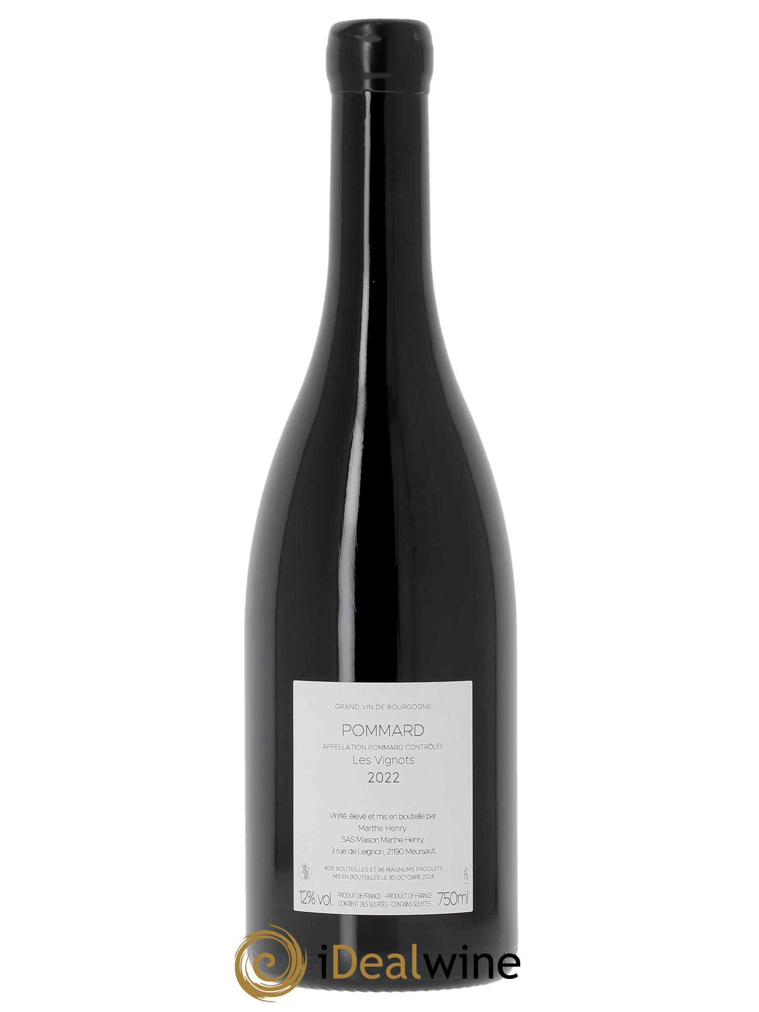 Pommard Les Vignots Marthe Henry  2022 - Posten von 1 Flasche - 1