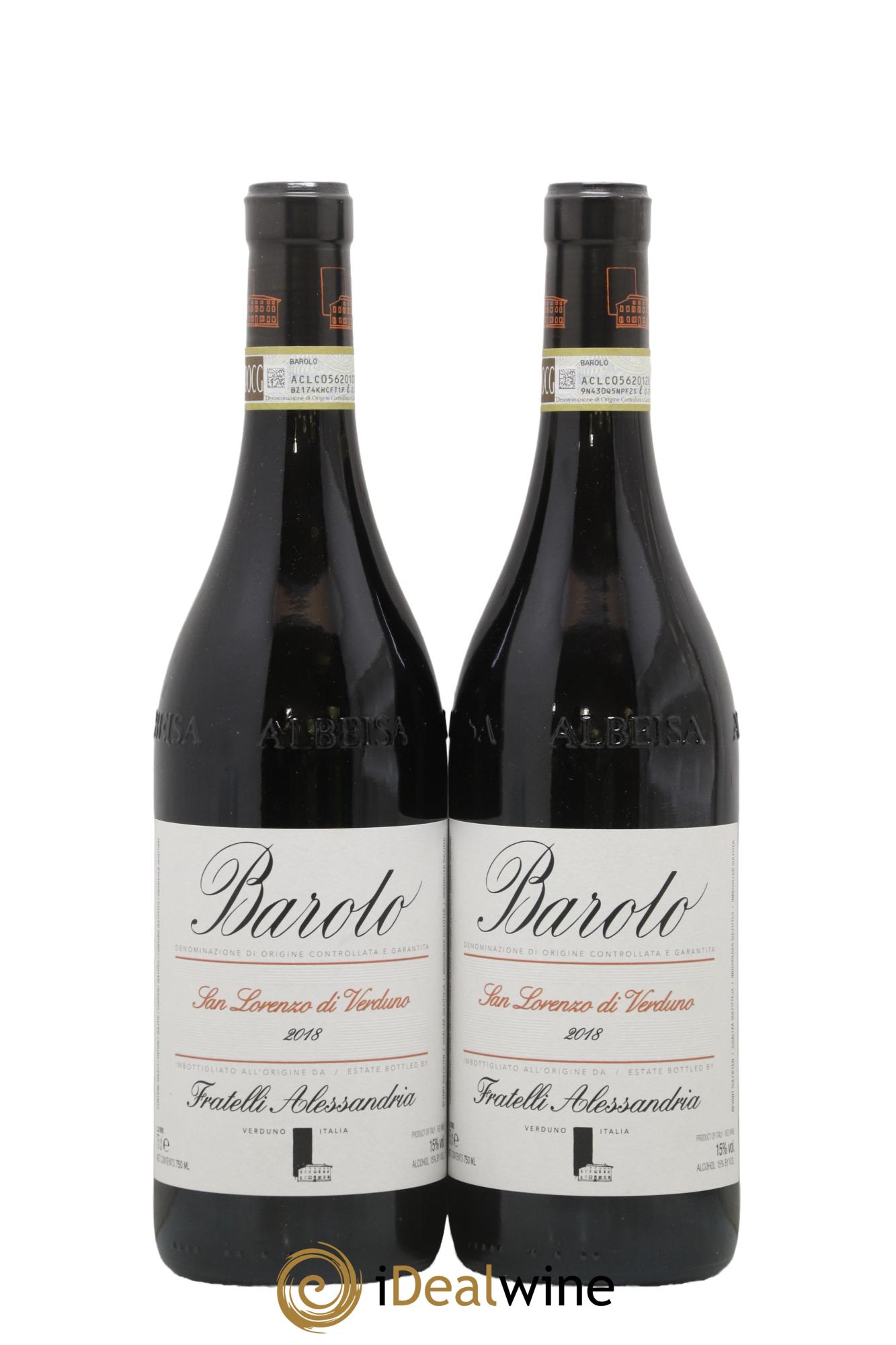 Barolo DOCG San Lorenzo Di Verduno Fratelli Alessandria 2018 - Lot de 2 bouteilles - 0