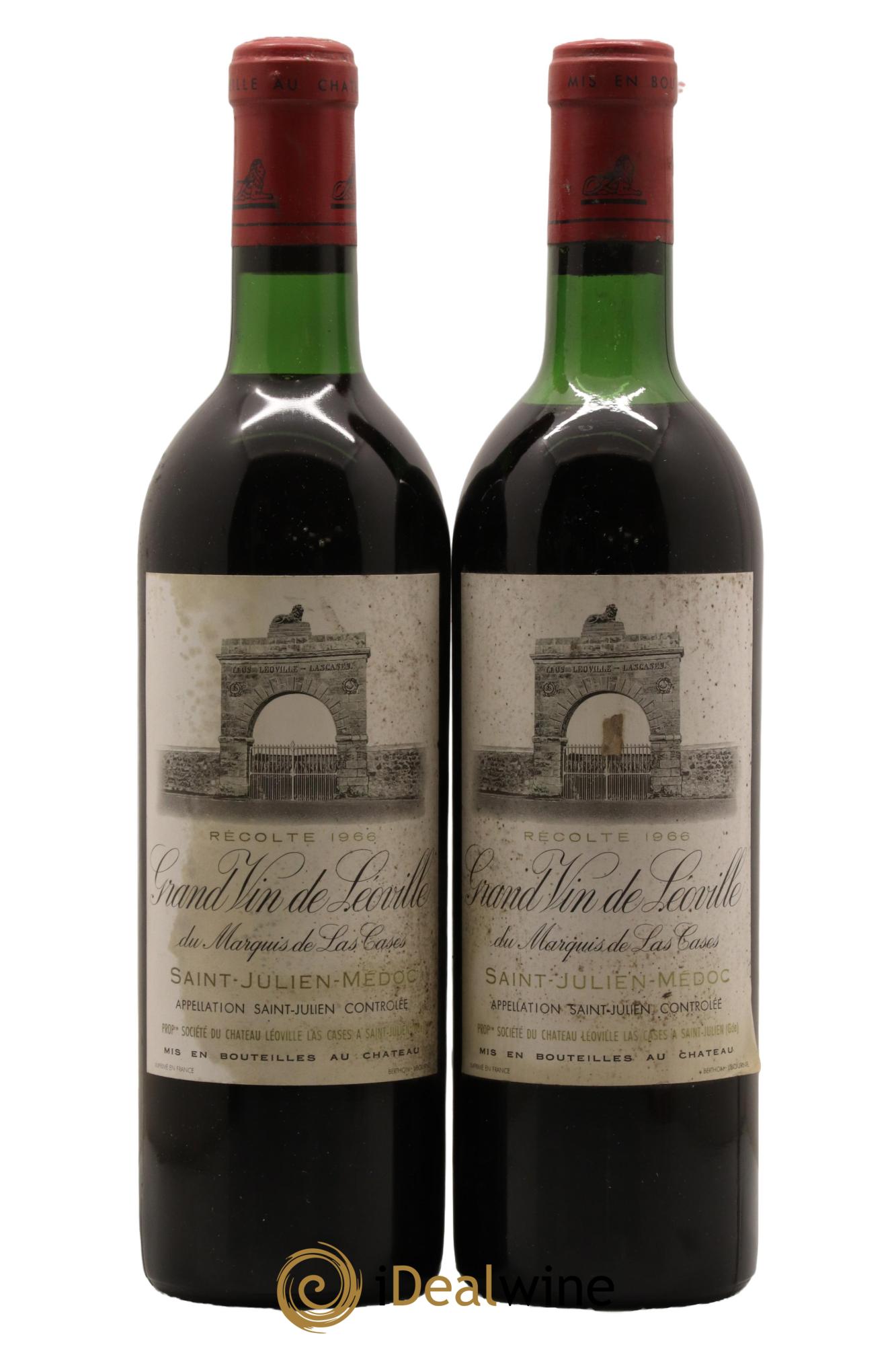 Château Léoville Las Cases 2ème Grand Cru Classé 1966 - Lot de 2 bouteilles - 0